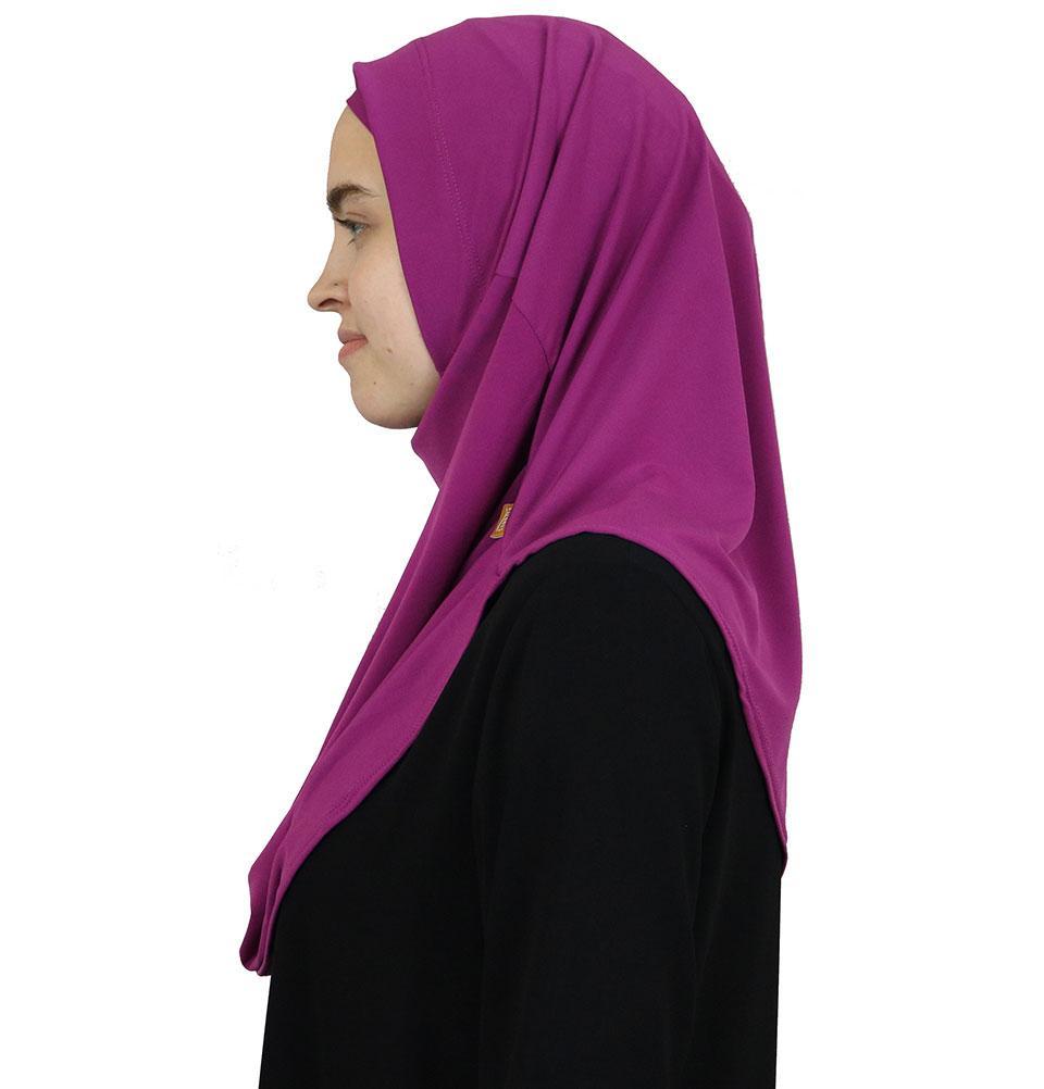 Firdevs Practical Amira Hijab Fuschia - Soft Stretch Muslim Headscarf for Women - Perfect for Daily Wear, Prayer & Modest Fashion