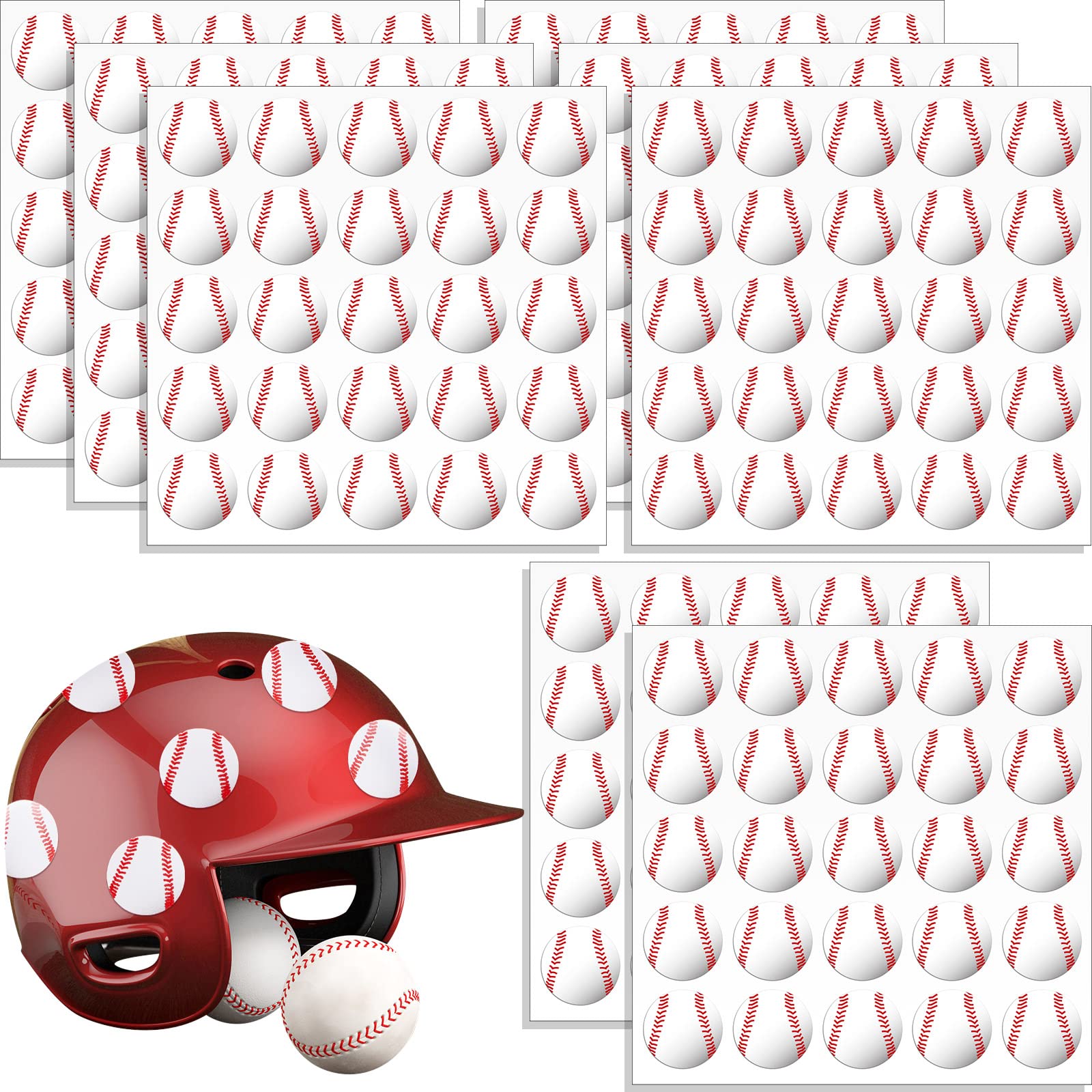 200-Piece Baseball Award Decal Sticker Set - 8 Sheets of 1