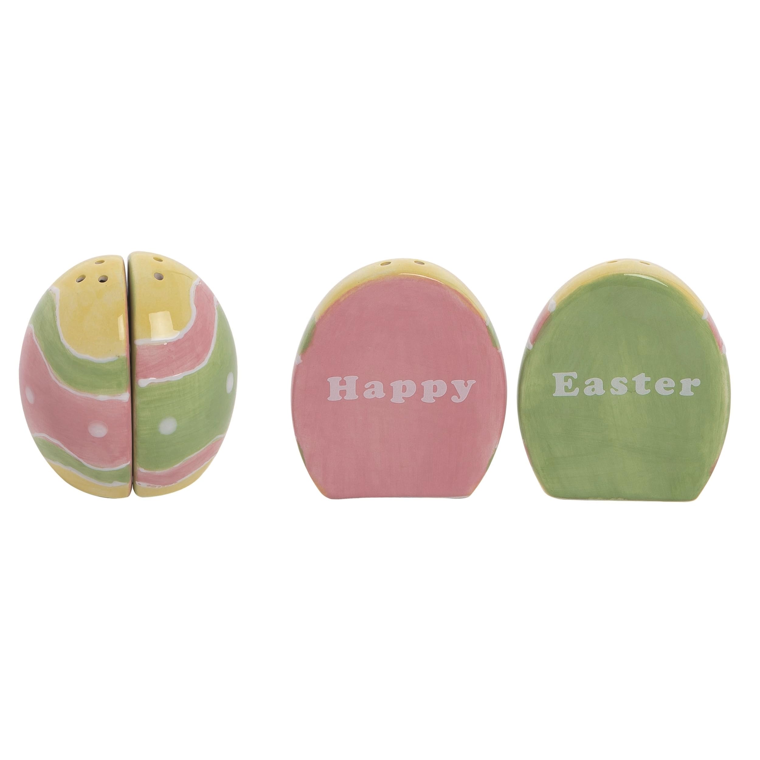 Easter Egg Salt and Pepper Shakers Set - Decorative Split Design for Spring Table Decor - Perfect for Easter Dinner, Holiday Parties & Kitchen Decorations