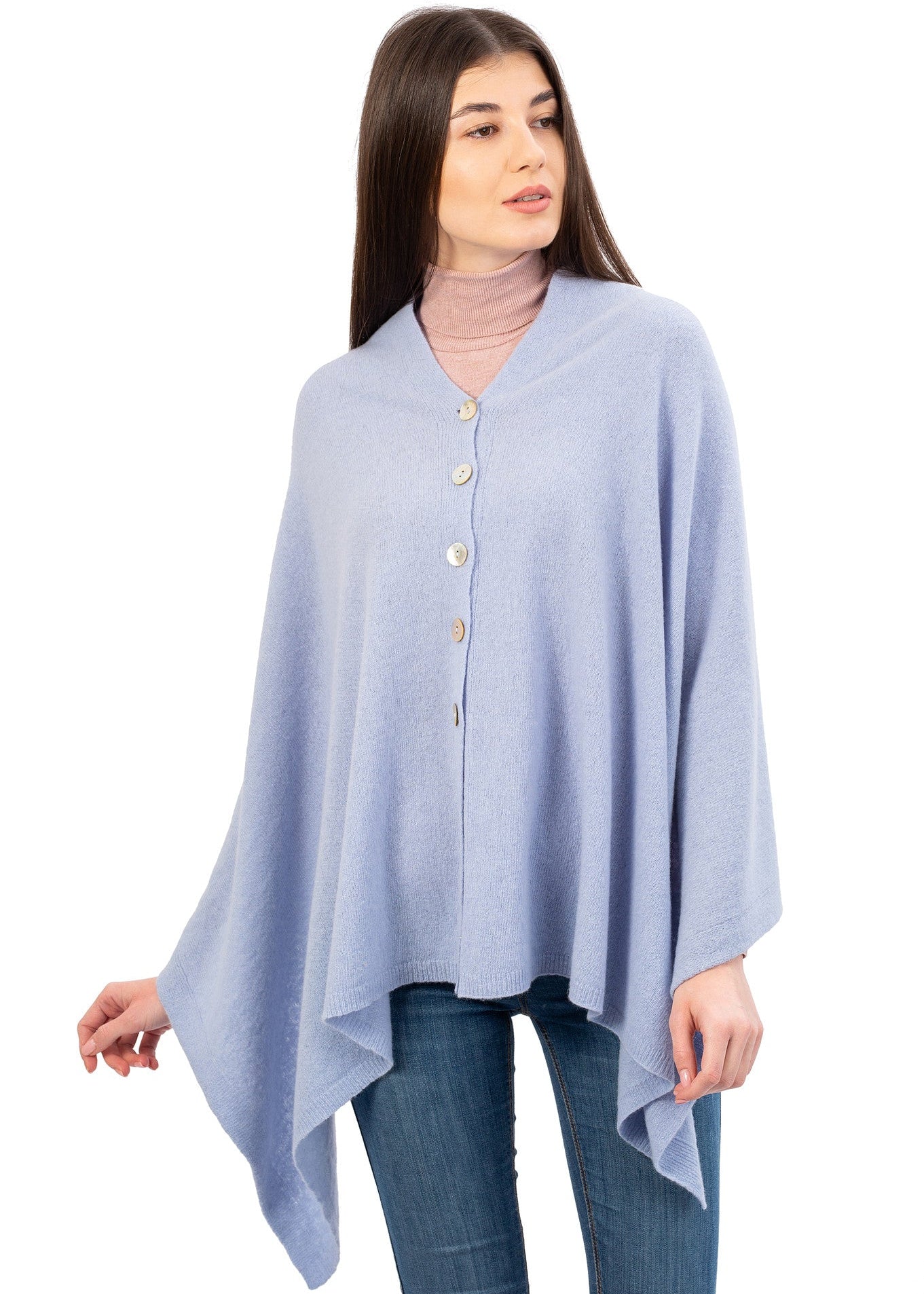 Soft Lambswool Shawl Wrap - Light Blue Scarf for Women | Cozy Winter Accessory for Outdoor & Travel