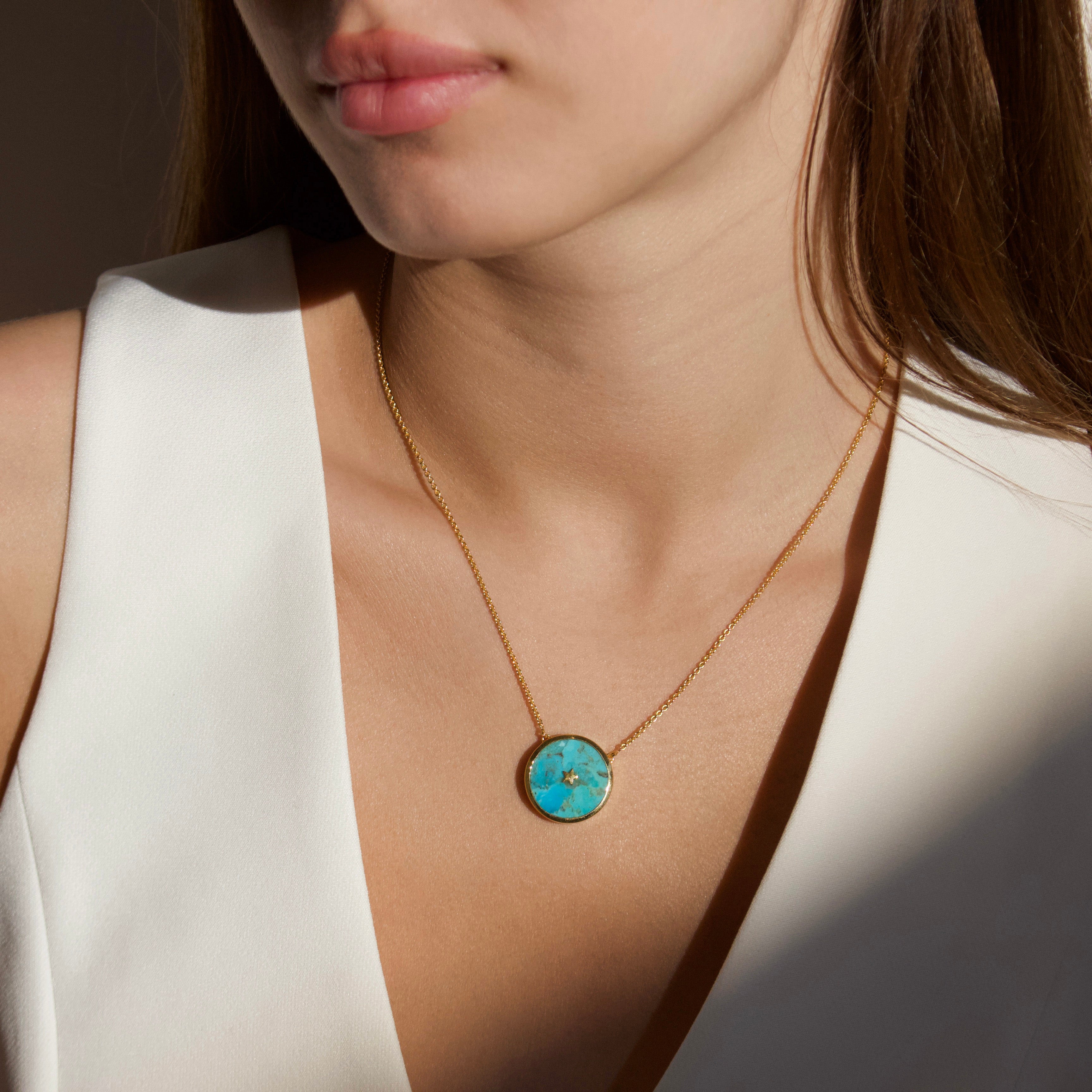 Night Sky Turquoise Necklace – Handmade Sterling Silver Pendant for Women – Perfect for Boho Jewelry & Spiritual Healing Gifts
