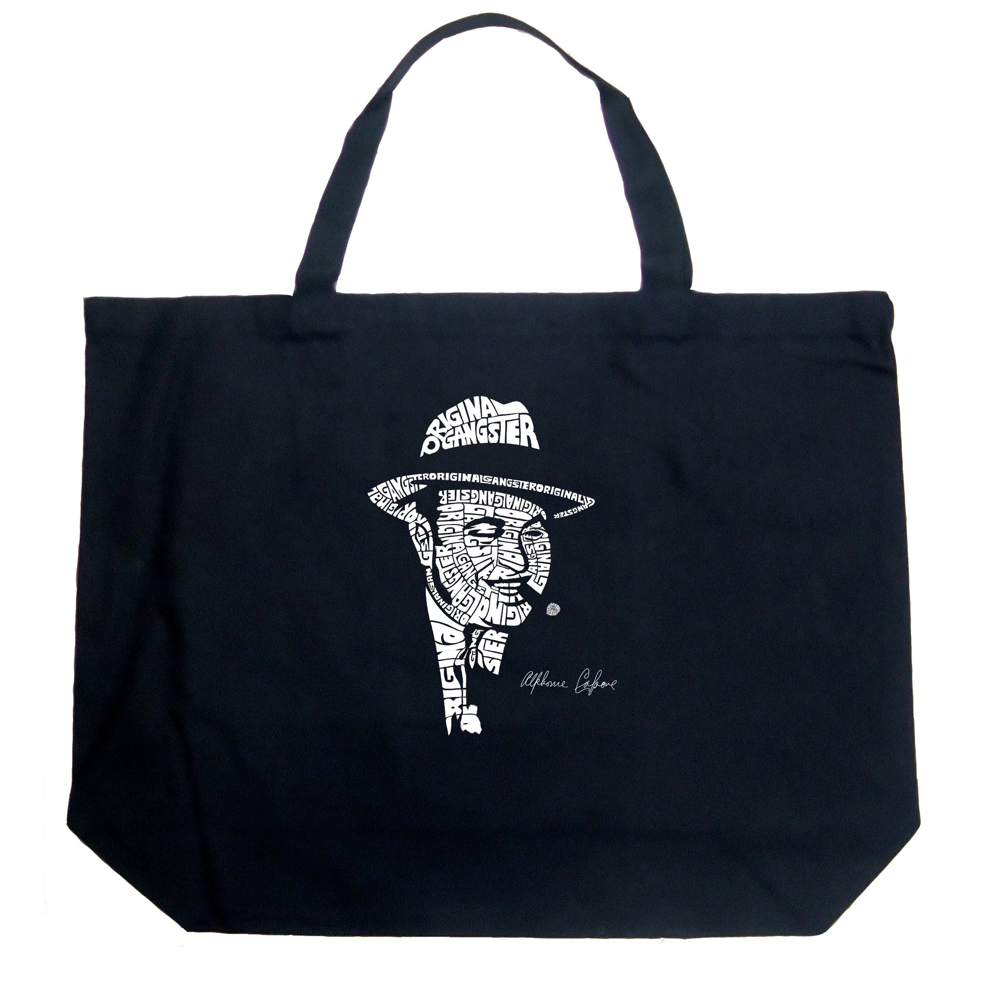 Original Gangster Black LA POP ART Word Art Large Tote Bag - Stylish & Durable Canvas Shopper for Women, Perfect for Grocery Shopping, Beach Trips & Daily Use