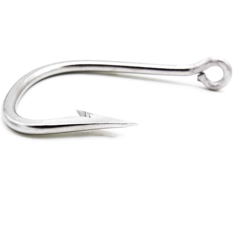 Extra Strong Stainless Steel Saltwater Fishing Hooks - Large Giant Shark, Tuna & Catfish Hooks | Heavy Duty Ocean Fishing Gear for Deep Sea & Offshore Angling
