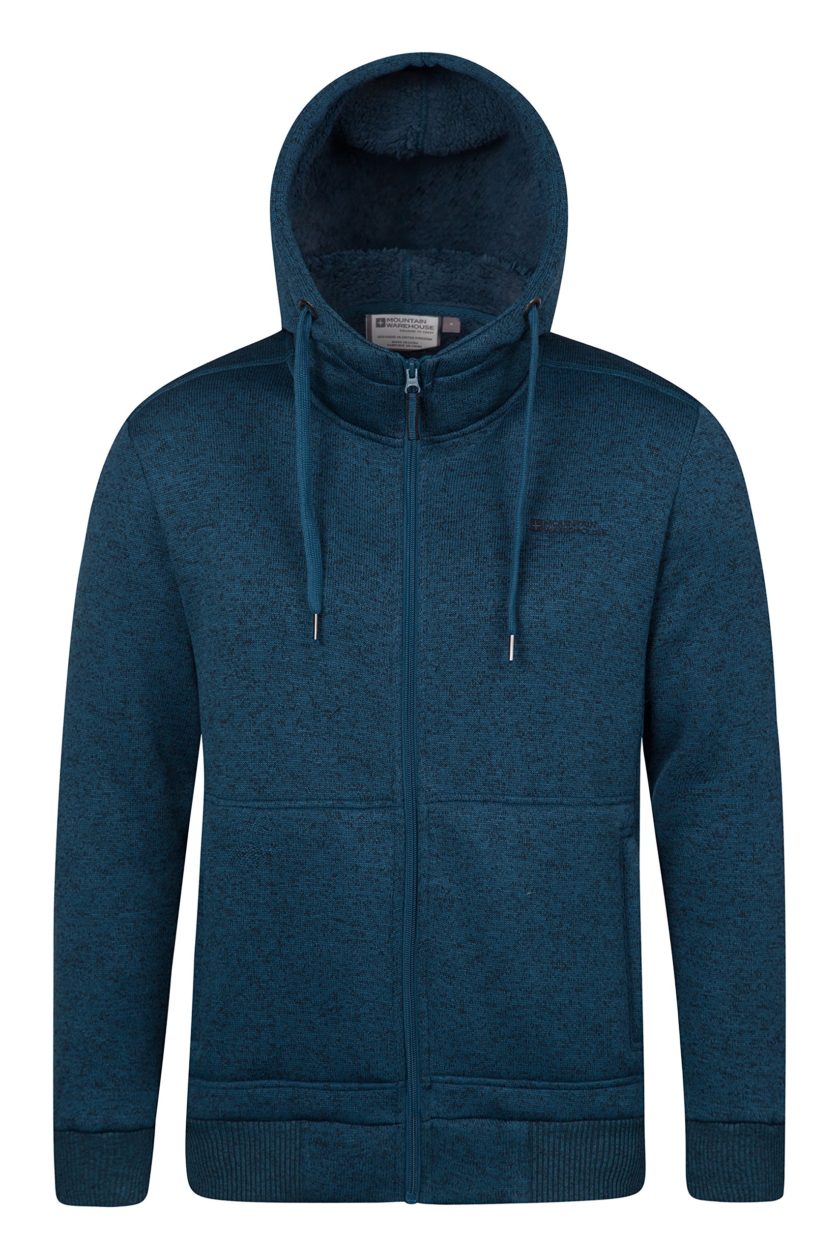 Mountain Warehouse Nevis Men's Fleece-Lined Hoodie - Warm Winter Jacket for Outdoor Hiking & Casual Wear