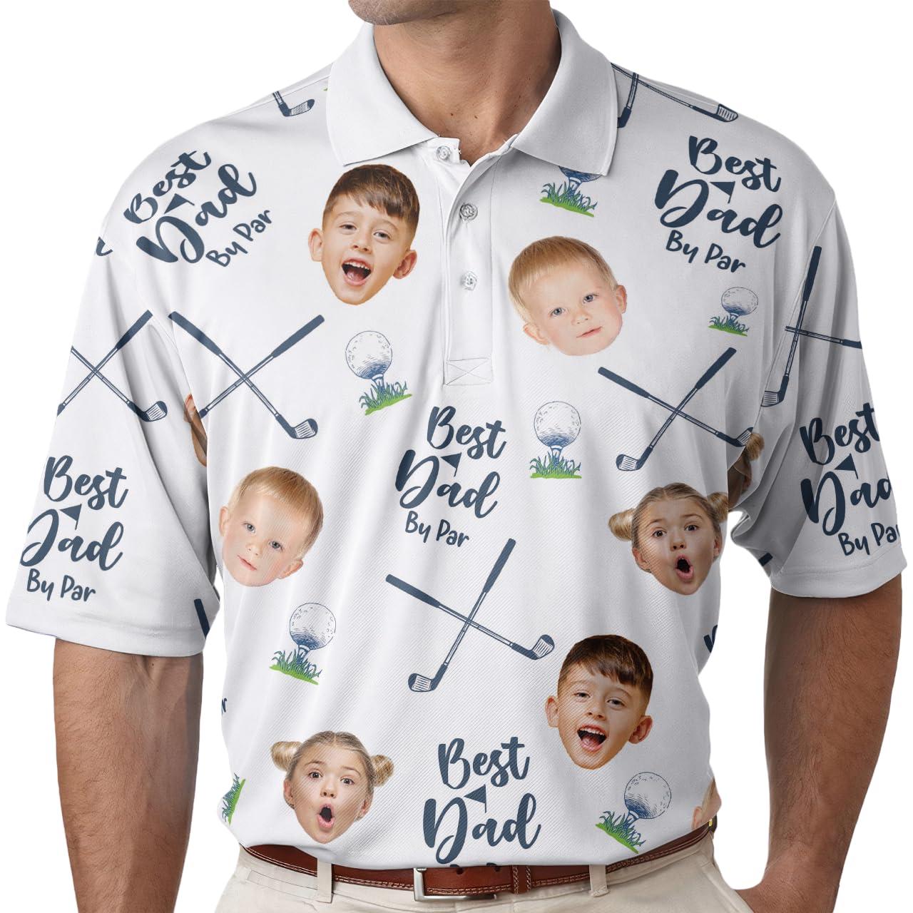 Custom Personalized Men's Golf Shirt | Best Dad Golf Polo for Golf Lovers | Unique Father's Day Gift for Golfers | Perfect for Golf Tournaments & Father's Day Celebrations