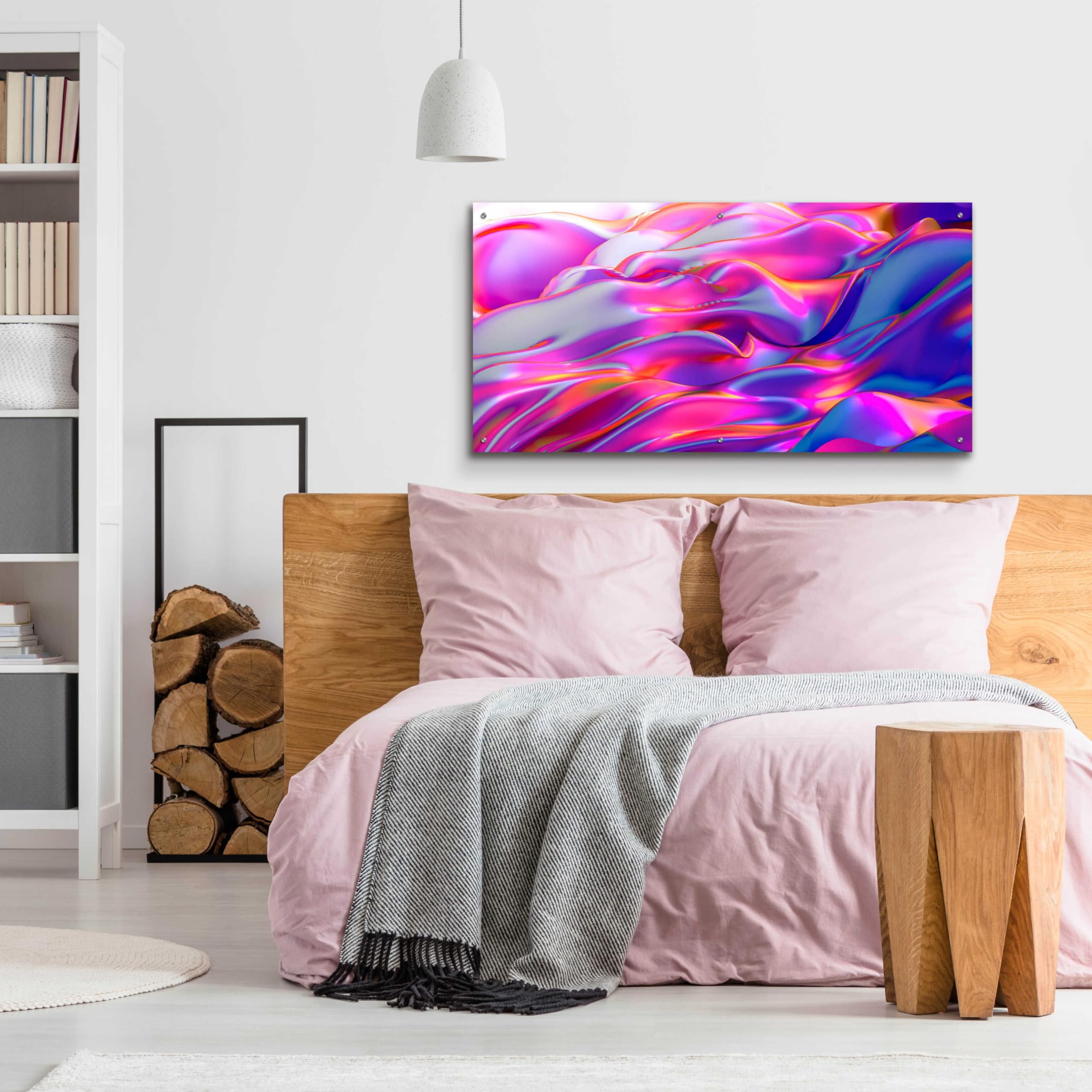 Epic Art 'Silk Dessert' Acrylic Glass Wall Painting - 48x24 Inches Modern Home Decor for Living Room, Bedroom & Office