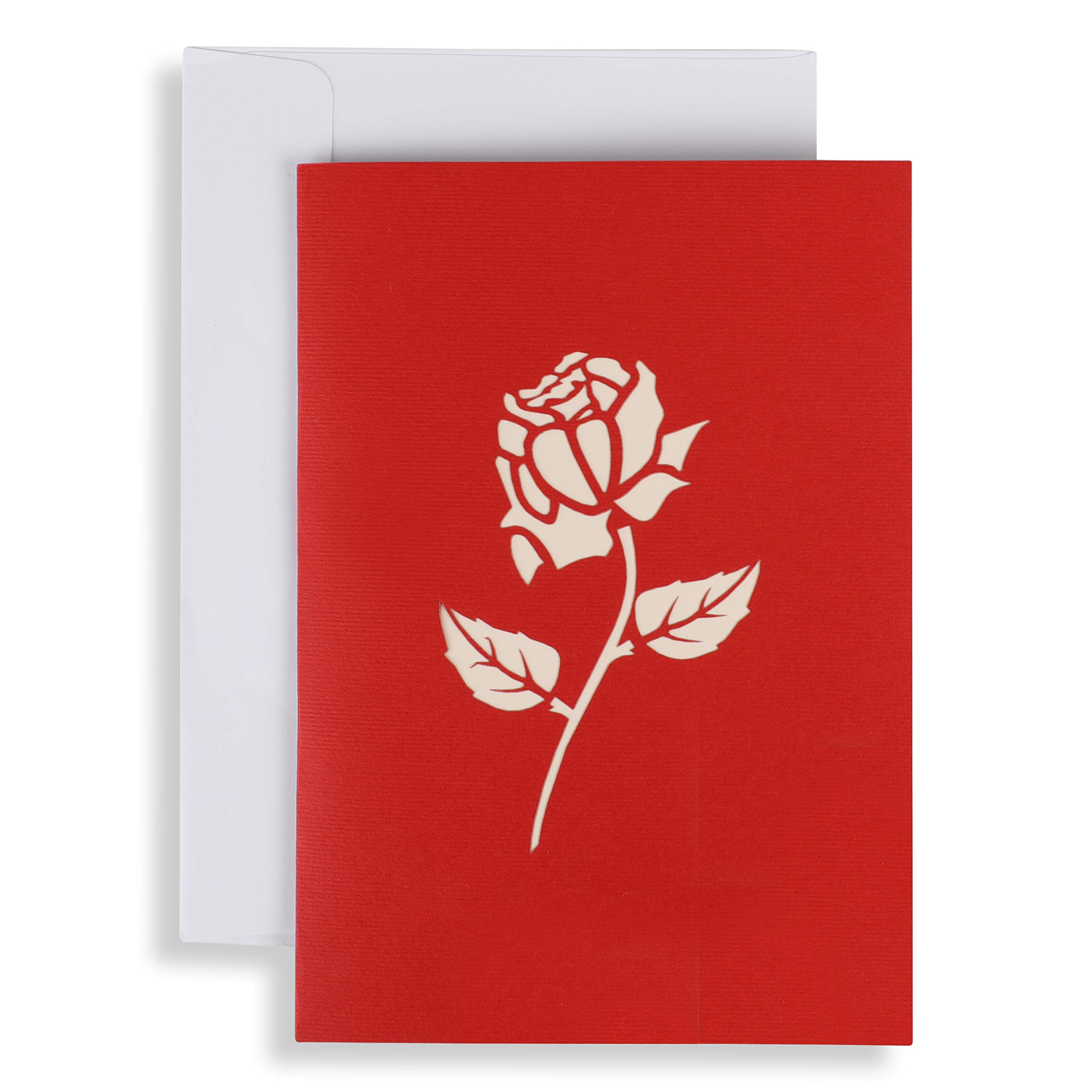 Handmade 3D Pop Up Greeting Card - Romantic Rose Design for Valentine's Day, Birthday, Anniversary, Thanksgiving & Special Occasions | Perfect Gift for Loved Ones, Wedding Favors & Party Decorations