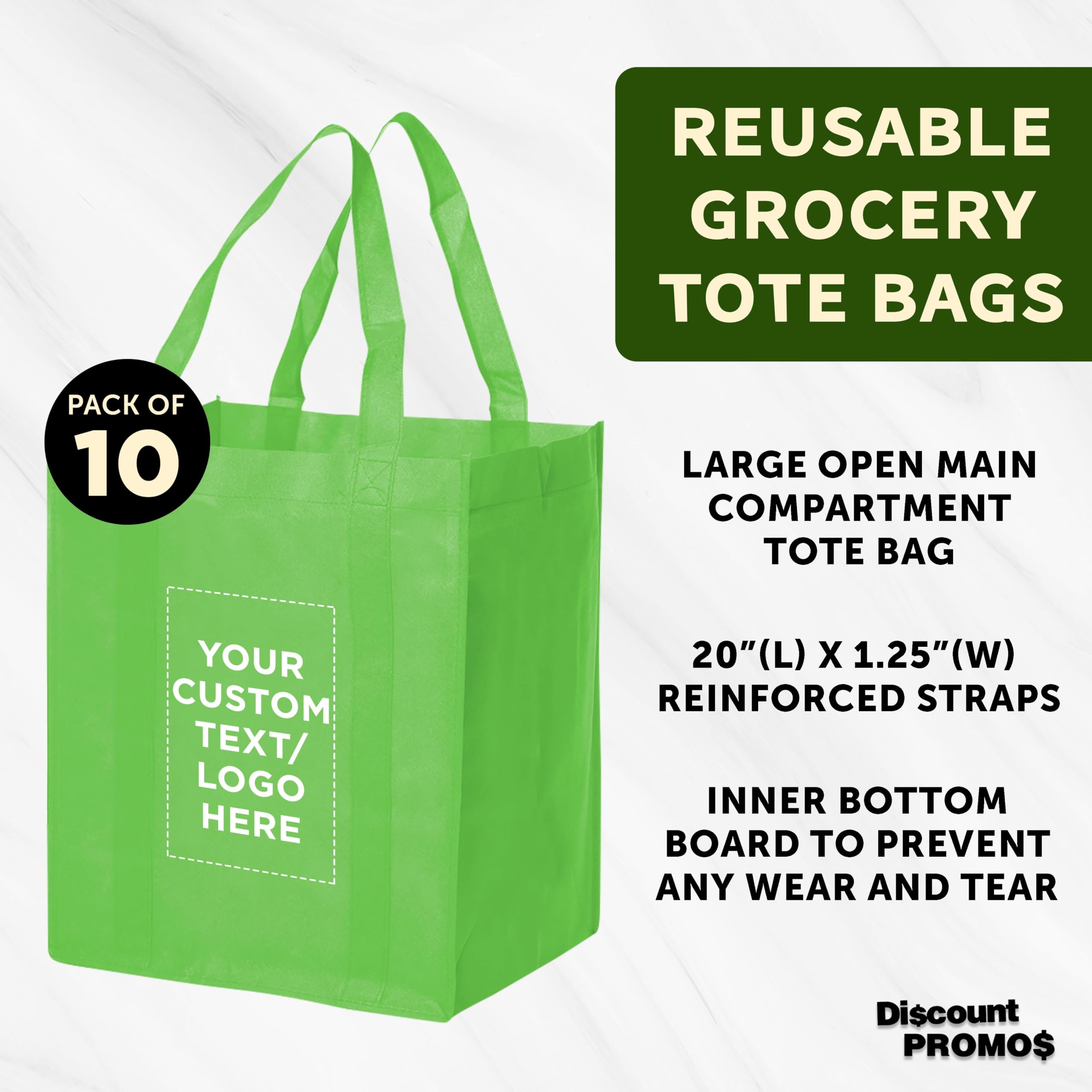 Eco-Friendly Reusable Grocery Tote Bags - Foldable Shopping Bags for Groceries, Farmers Market & Travel | Compact & Durable