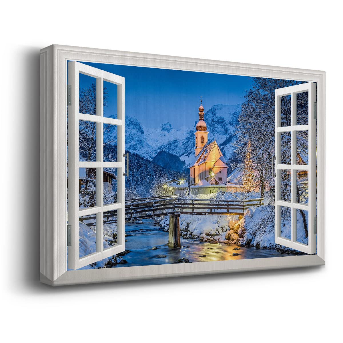 Snowy Radiant Mountain Pines Canvas Wall Art - 18