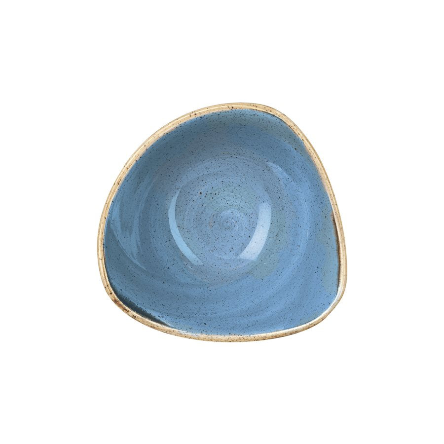 Churchill Stonecast 9 Oz Triangle Bowl - Set of 12 in Cornflower Blue | Durable Stoneware Serving Bowls for Salads, Snacks & Desserts | Perfect for Restaurants, Catering & Home Entertaining