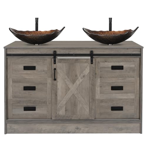 Brown Leaf Glass Sink