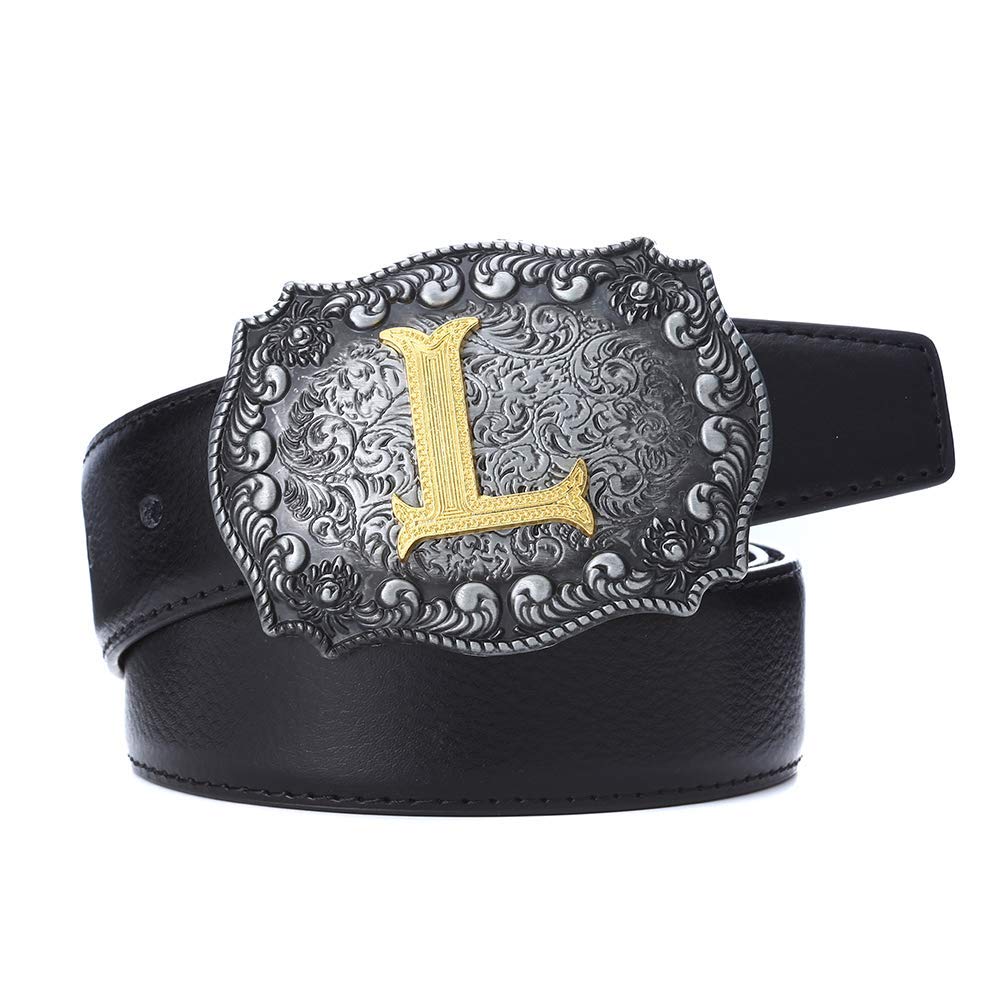 KDG Initial Belt Buckle - Western Cowboy Style Handmade Metal Belt Buckle for Men & Women - Perfect for Rodeo, Country Music Festivals & Western Fashion Outfits