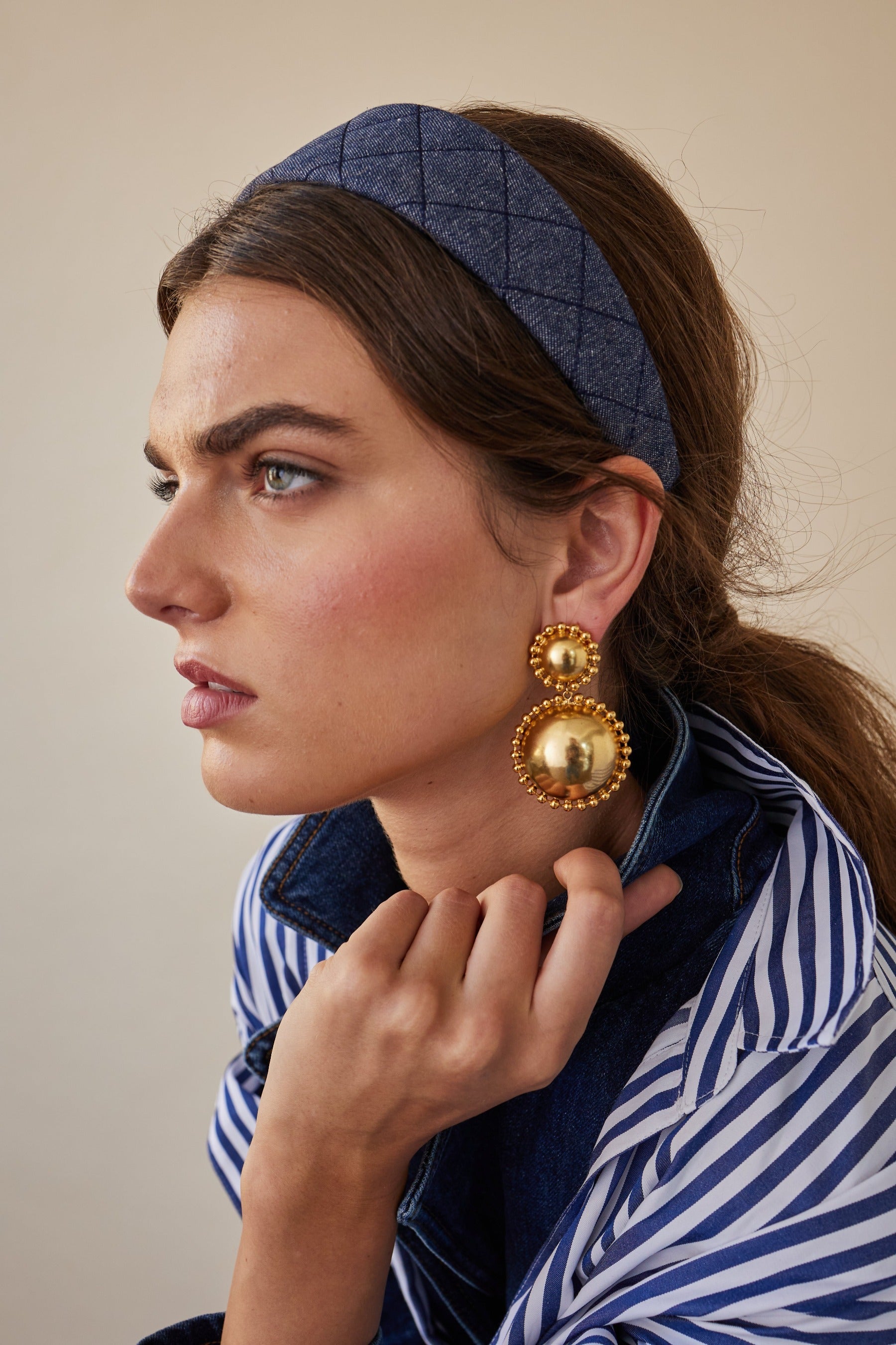 Lucia Dome Earrings - Elegant Gold-Plated Hoop Earrings for Women | Perfect for Parties, Weddings & Everyday Wear