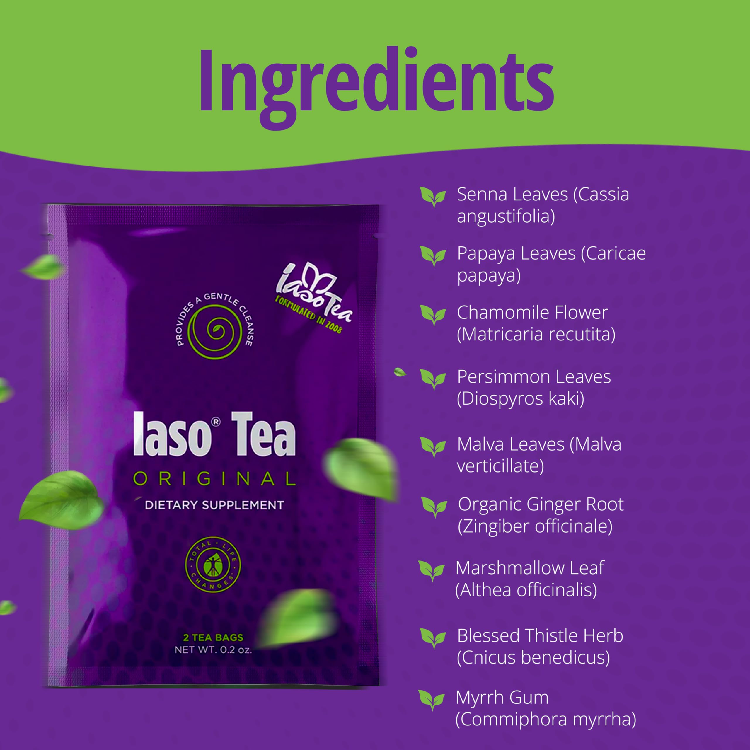 Iaso Brew Tea (Original) - TLC Cleansing Herbal Tea for Detox & Weight Management - 20 Tea Bags (10 Pack) | Supports Digestion & Energy Boost for Daily Wellness Routine