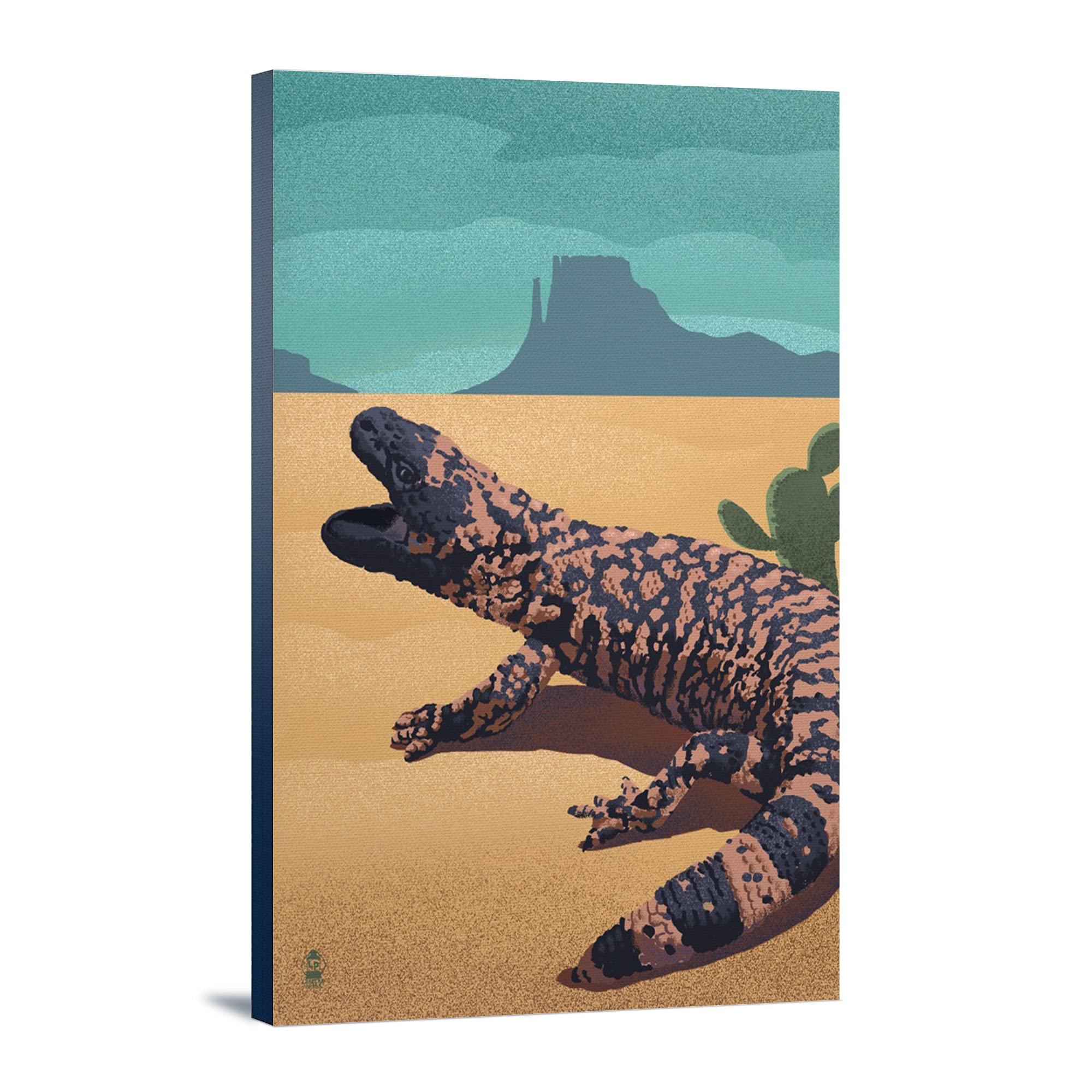 Gila Monster Art Print - 24x36 Inch Gallery Wrapped Canvas Wall Decor - Perfect for Living Room, Office & Home Decor