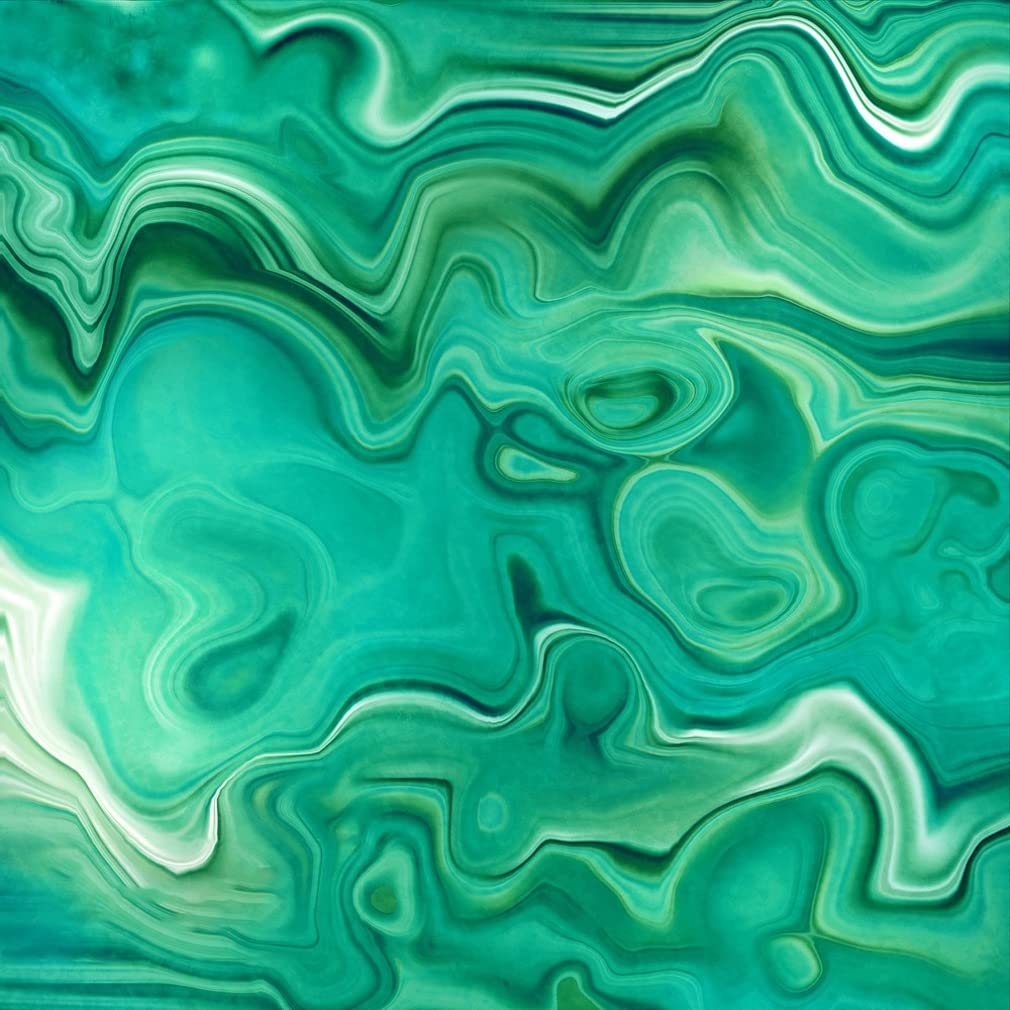 Modern Abstract Square Area Rug 6x6 Feet - Green Liquid Design Non-Shedding Soft Thick Carpet for Living Room, Bedroom, Home Office - Perfect Under Dining Table, Indoor Runner & Art Decor Floor Mat