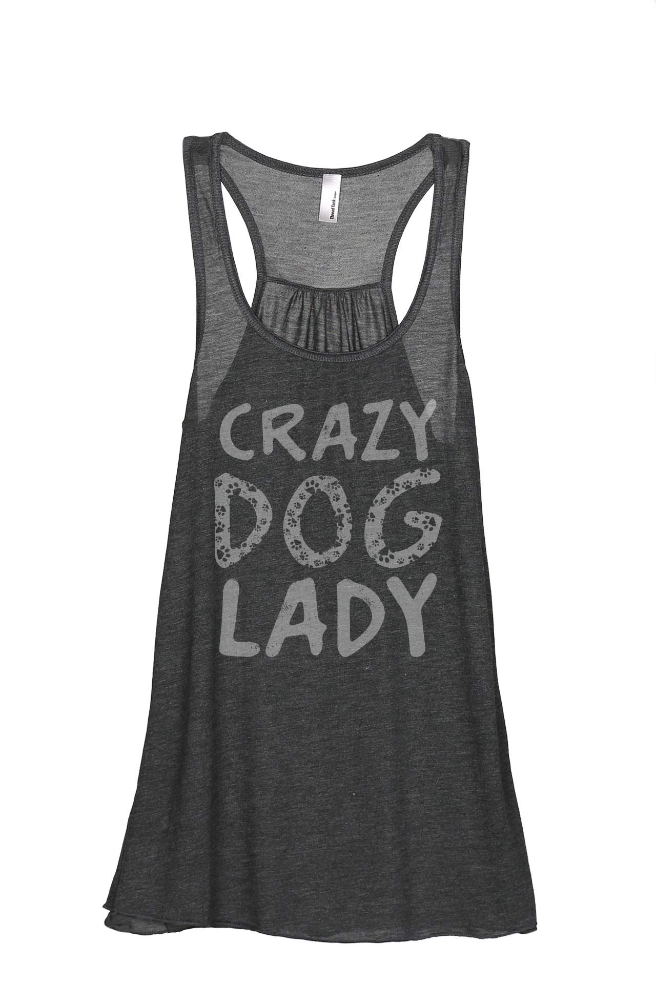 Crazy Dog Lady Women's Fashion Sleeveless Flowy Racerback Tank Top - Cute Dog Lover Apparel for Casual Wear, Gym & Summer Outfits