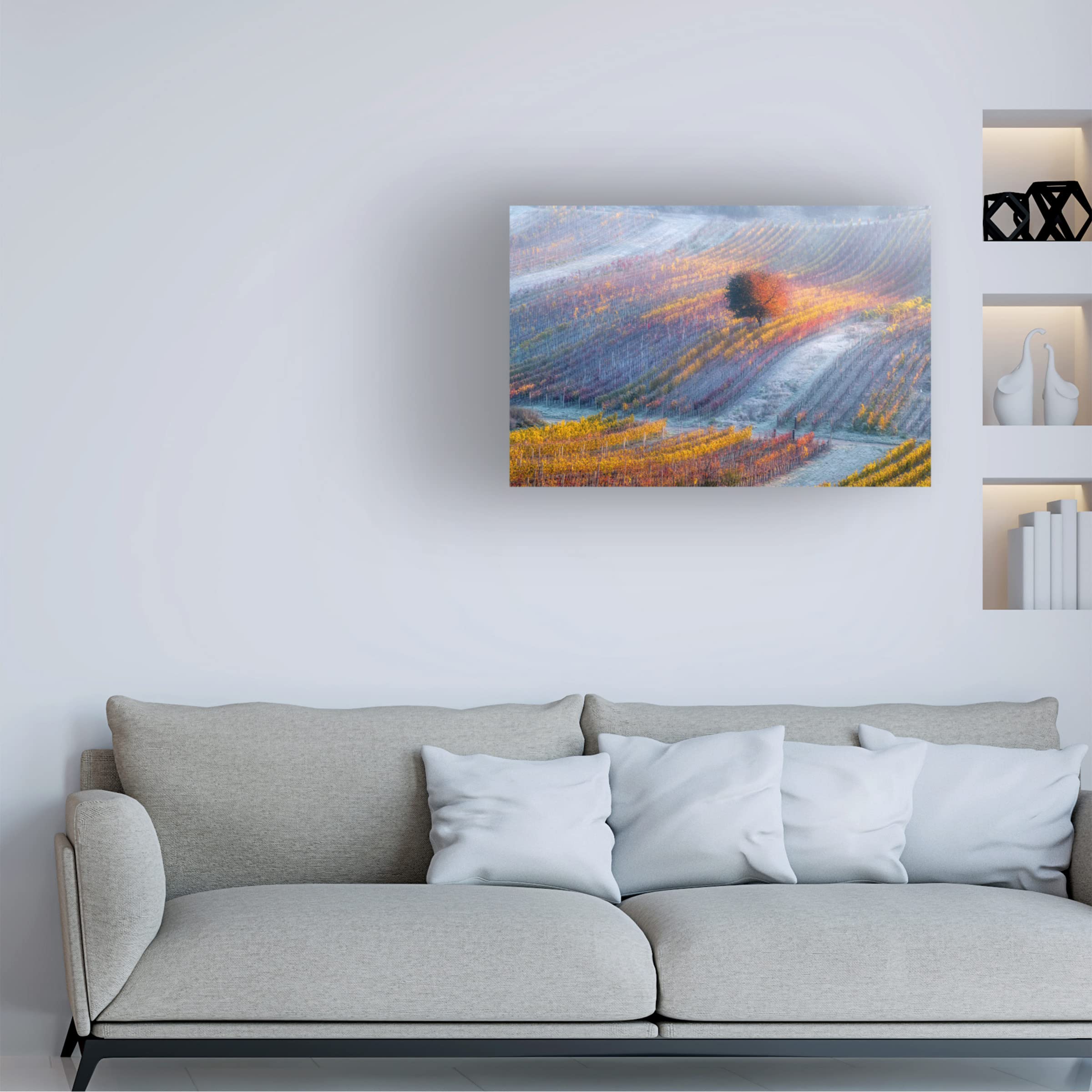Trademark Fine Art 'Breath Of Winter' Canvas Wall Art Print by Alexandr Kukrinov - Winter Landscape Painting for Living Room, Bedroom & Office Decor