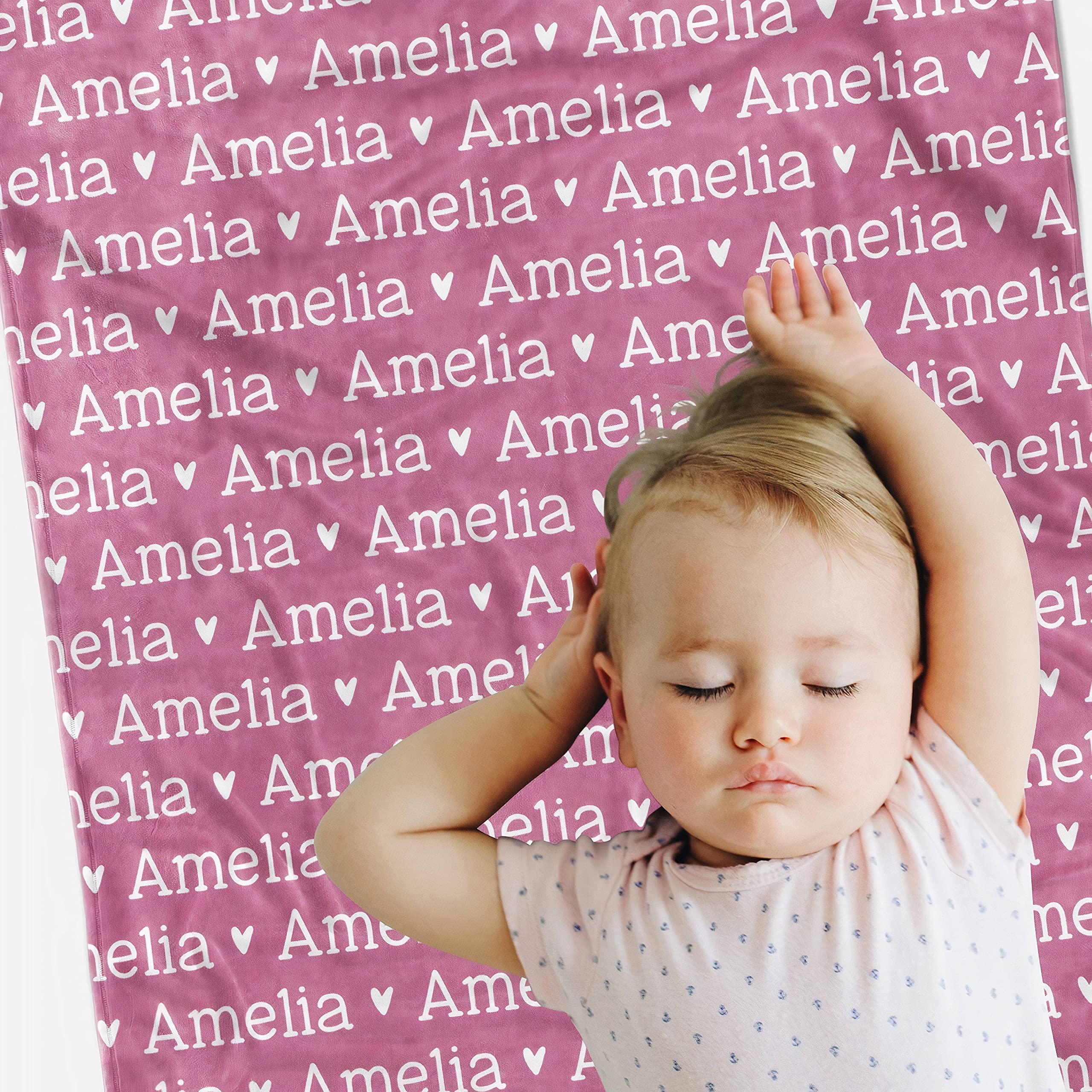 Cute Personalized Baby Blanket with Name - Customized for Newborn, Toddler, and Mama - Perfect for Nursery, Stroller, and Cuddle Time