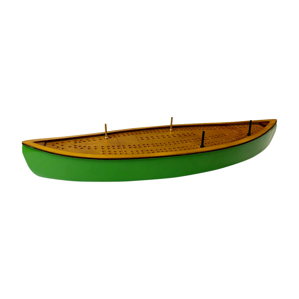 Classic Wooden Canoe Cribbage Board Game with Metal Pegs - Perfect for Family Game Nights, Camping Trips & Outdoor Adventures