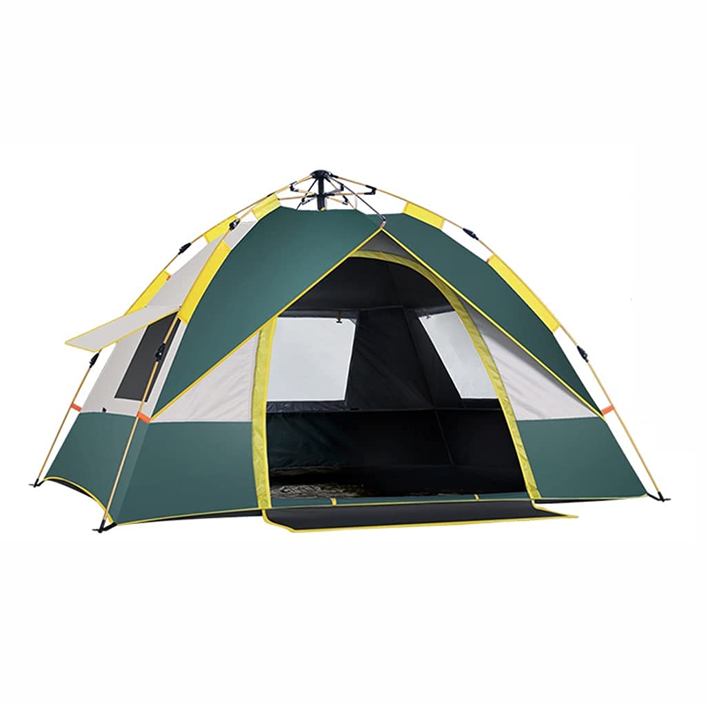 Automatic Pop-Up Camping Tent with Dome Frame, Sun Protection, Quick Setup for 3-4 People - Lightweight & Portable for Outdoor, Wild Camping & Rainstorm Protection - Perfect for Family Camping, Hiking & Backpacking Adventures