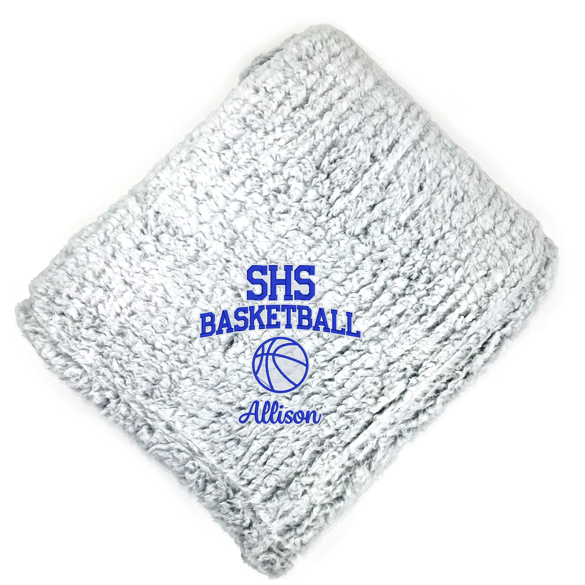 Personalized Embroidered Basketball Blanket for Seniors - Custom Sports Gift for Graduation, Retirement & Game Day - Cozy Throw Blanket for Basketball Fans & Athletes