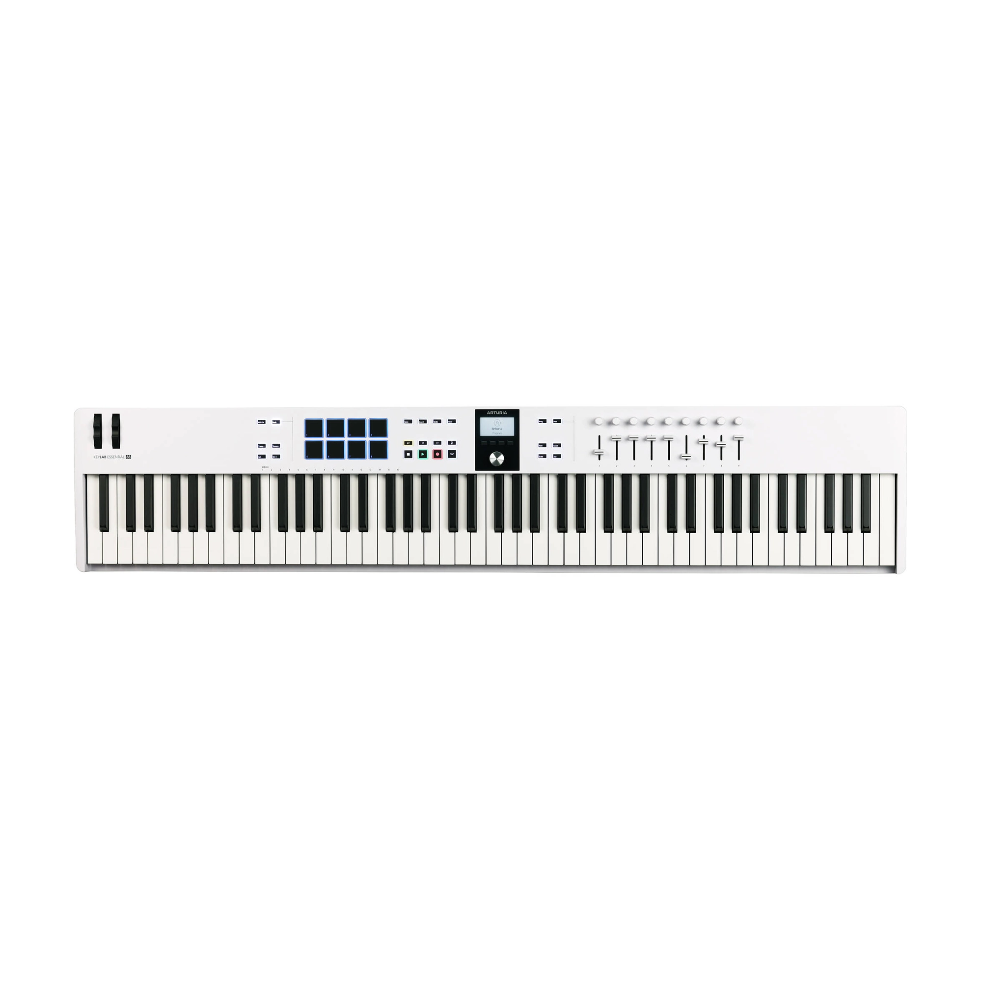 Arturia Keylab Essential Mk3 88-Key MIDI Keyboard Controller - White | Professional Music Production & Home Studio Setup