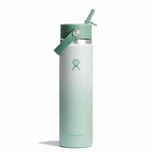 24 oz Wide Mouth Water Bottle with Flex Straw Cap - Insulated Stainless Steel, Leak Proof, BPA Free - Perfect for Gym, Hiking, Travel & Everyday Hydration