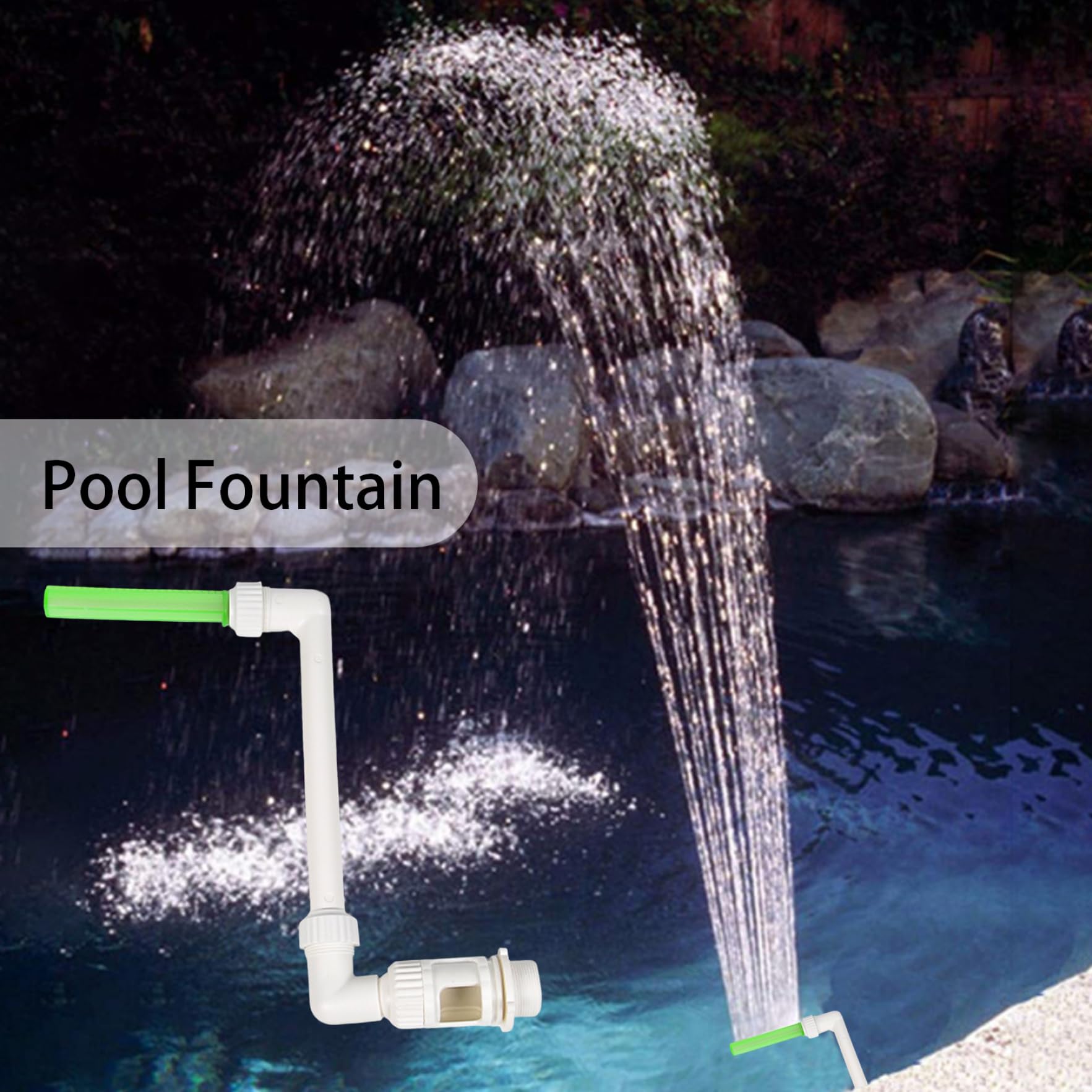 LED Pool Fountain Spray with Adjustable Waterfall - Solar Powered Floating Light for Above Ground & Inground Pools | Decorative Water Feature for Backyard, Garden & Patio Decor