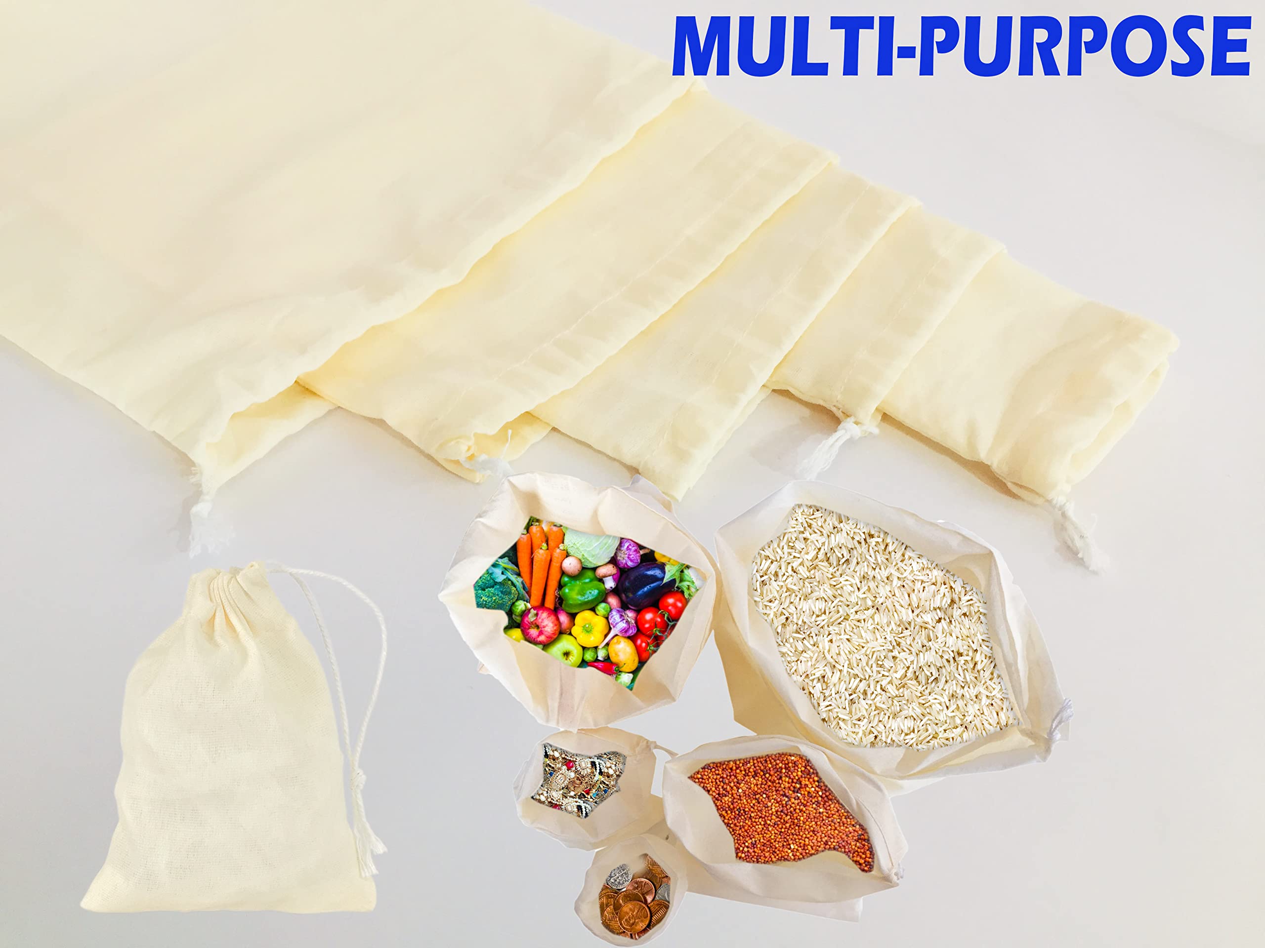 25 Pcs 6x8 Inch Muslin Drawstring Bags - Natural Cotton Sachet Bags for Gifts, Wedding Favors, Potpourri & Home Storage - Reusable Potli Bags for DIY Crafts, Party Supplies & Aromatherapy