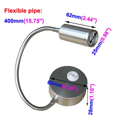 3W High Power LED Wall Picture Light with Flexible Pipe - On/Off Switch - Perfect for Artwork, Gallery, and Home Decor Lighting