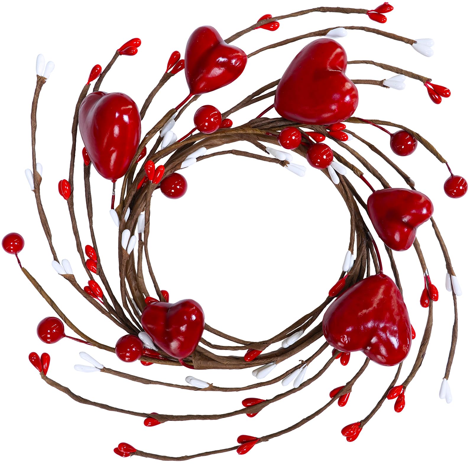 Winlyn 4-Piece Valentine's Day Candle Rings Set - 9.5