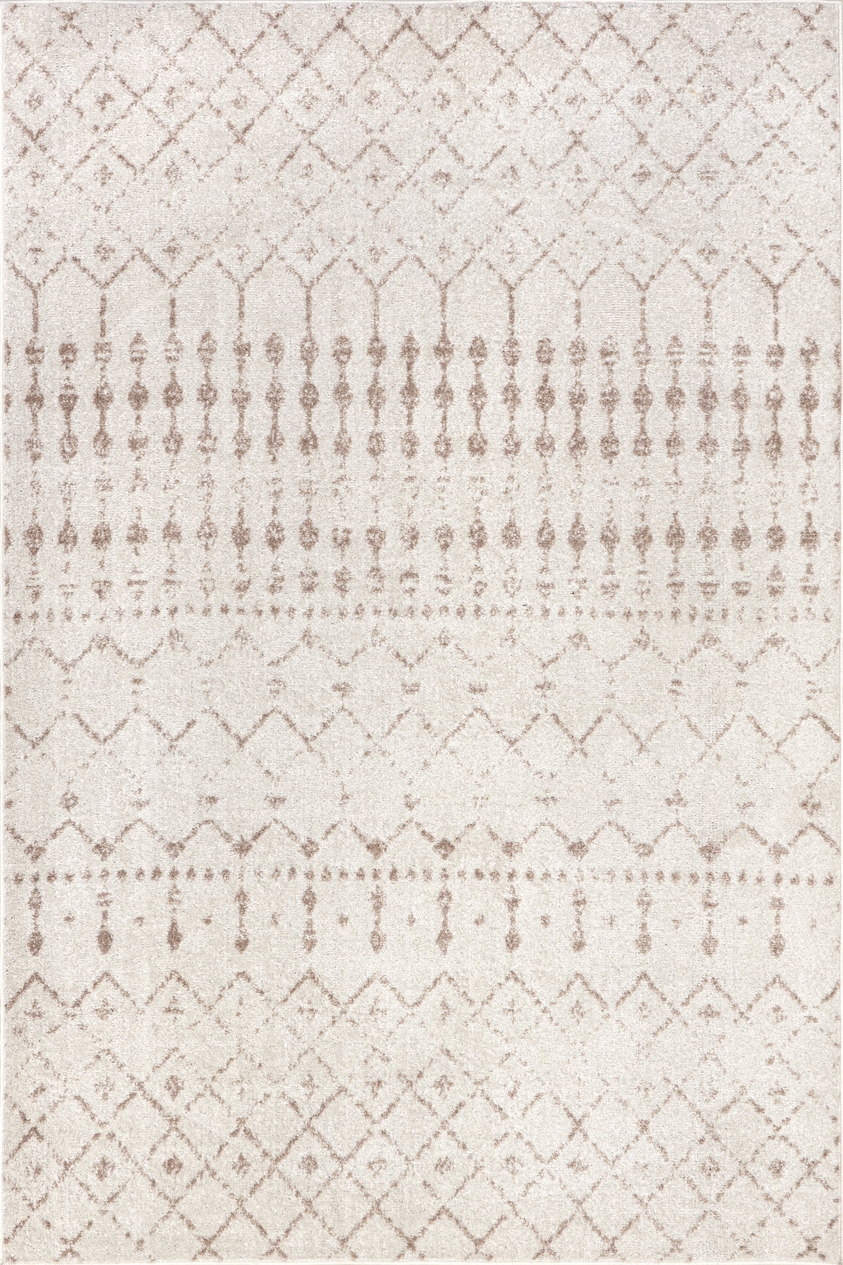 Moroccan Trellis Area Rug - Neutral Beige & Ivory Geometric Pattern - Perfect for Living Room, Bedroom or Boho Home Decor