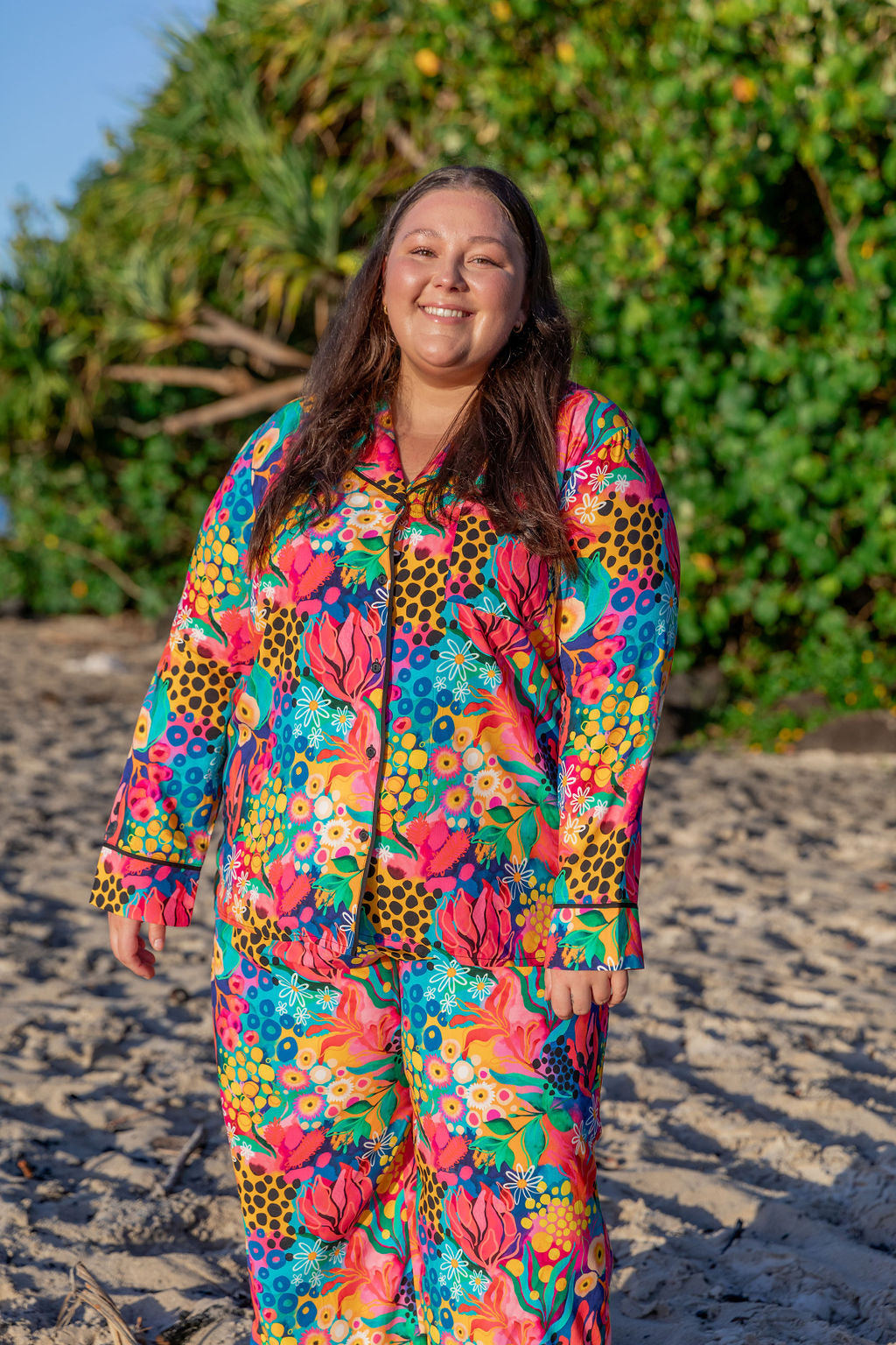 Kasey Rainbow Sundown LS Shirt & Pant Sleepwear Set - Cozy Matching Pajamas for Women | Perfect for Lounging, Sleepovers & Relaxing at Home