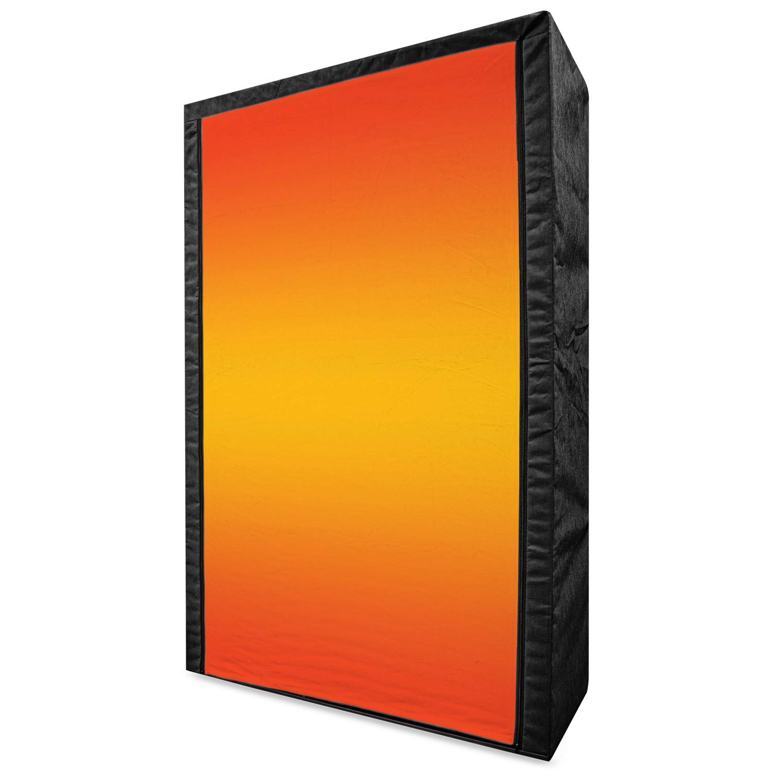 Ambesonne Ombre Portable Fabric Wardrobe - Tropical Sunset Design Clothing Organizer with Shelves, 42.5 Inch, Orange & Yellow | Perfect for Bedroom, Closet, Dorm Room & Small Space Storage Solutions