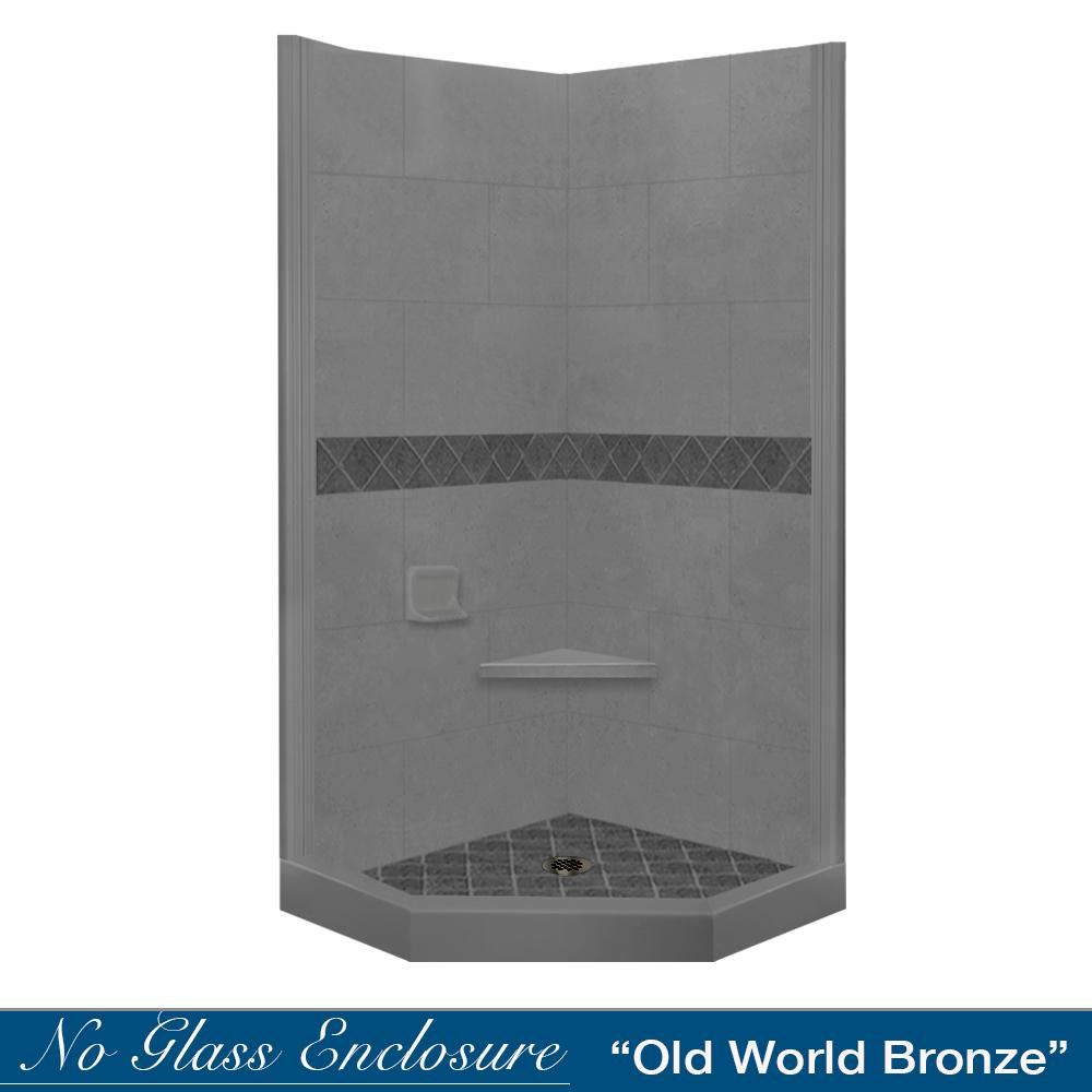 Neo Angle Wet Cement Sistine Stone & Diamond Stone Accent DIY Shower Remodel Kit - Waterproof Bathroom Tile Installation for Shower Walls and Floors