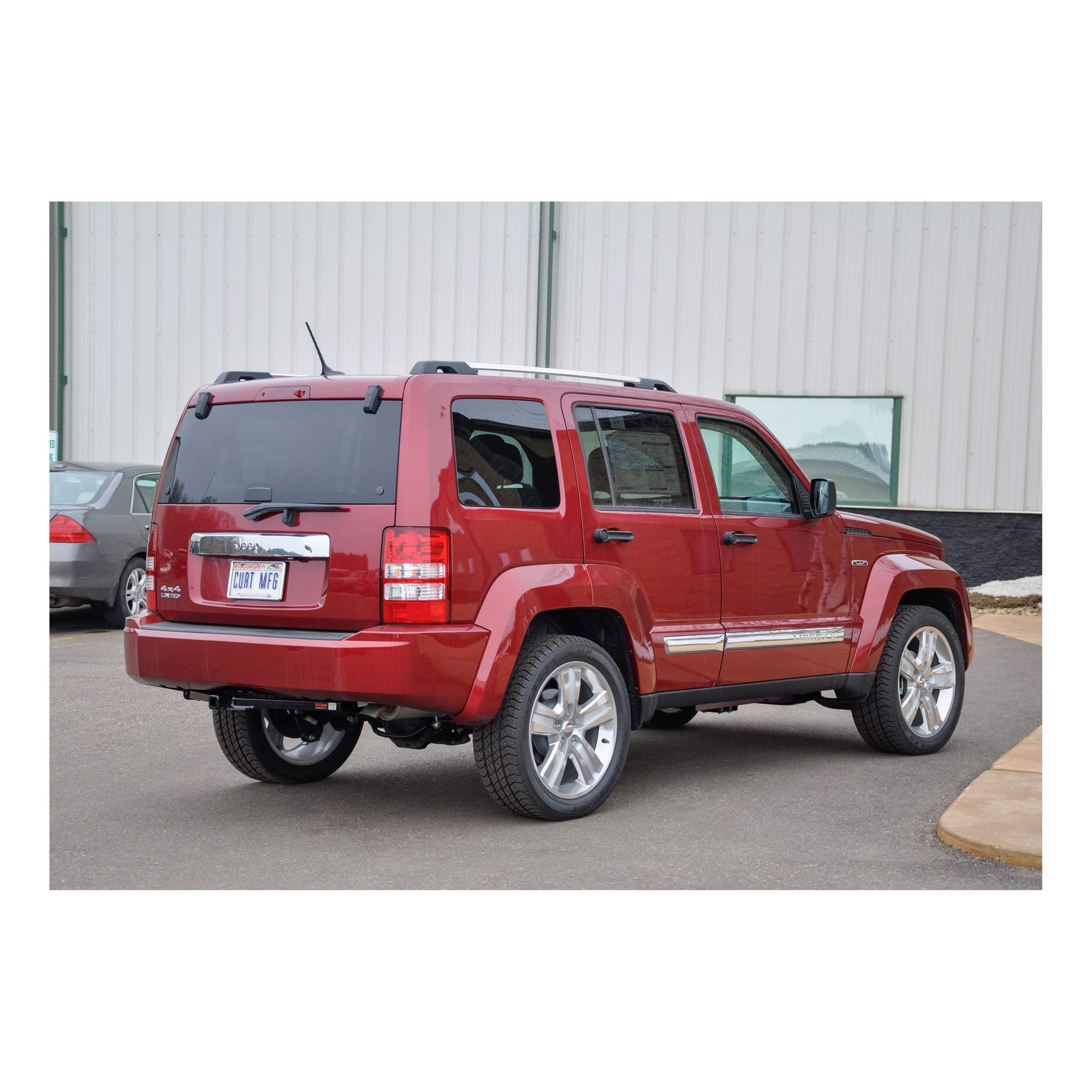 CURT 122453 Class 2 Trailer Hitch with Ball Mount - 1-1/4 Inch Receiver for Jeep Liberty - Heavy Duty Towing Accessory for Camping, Boating & Utility Trailers