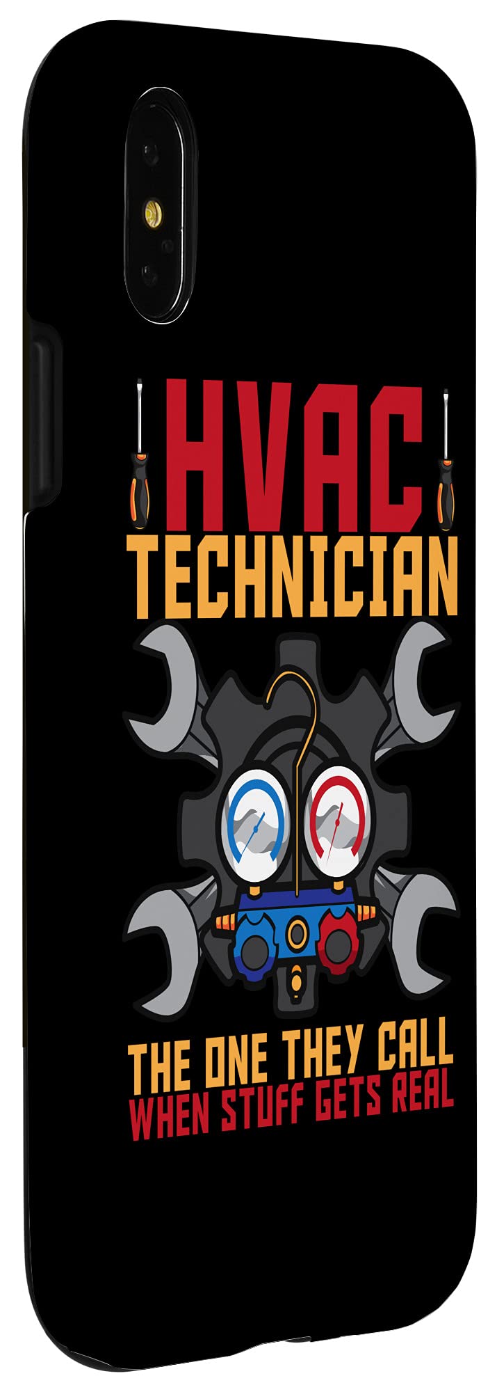iPhone X/XS Heavy Duty HVAC Technician Case - Rugged Protective Cover for Tough Jobs - Perfect for HVAC Work, Construction & Outdoor Use