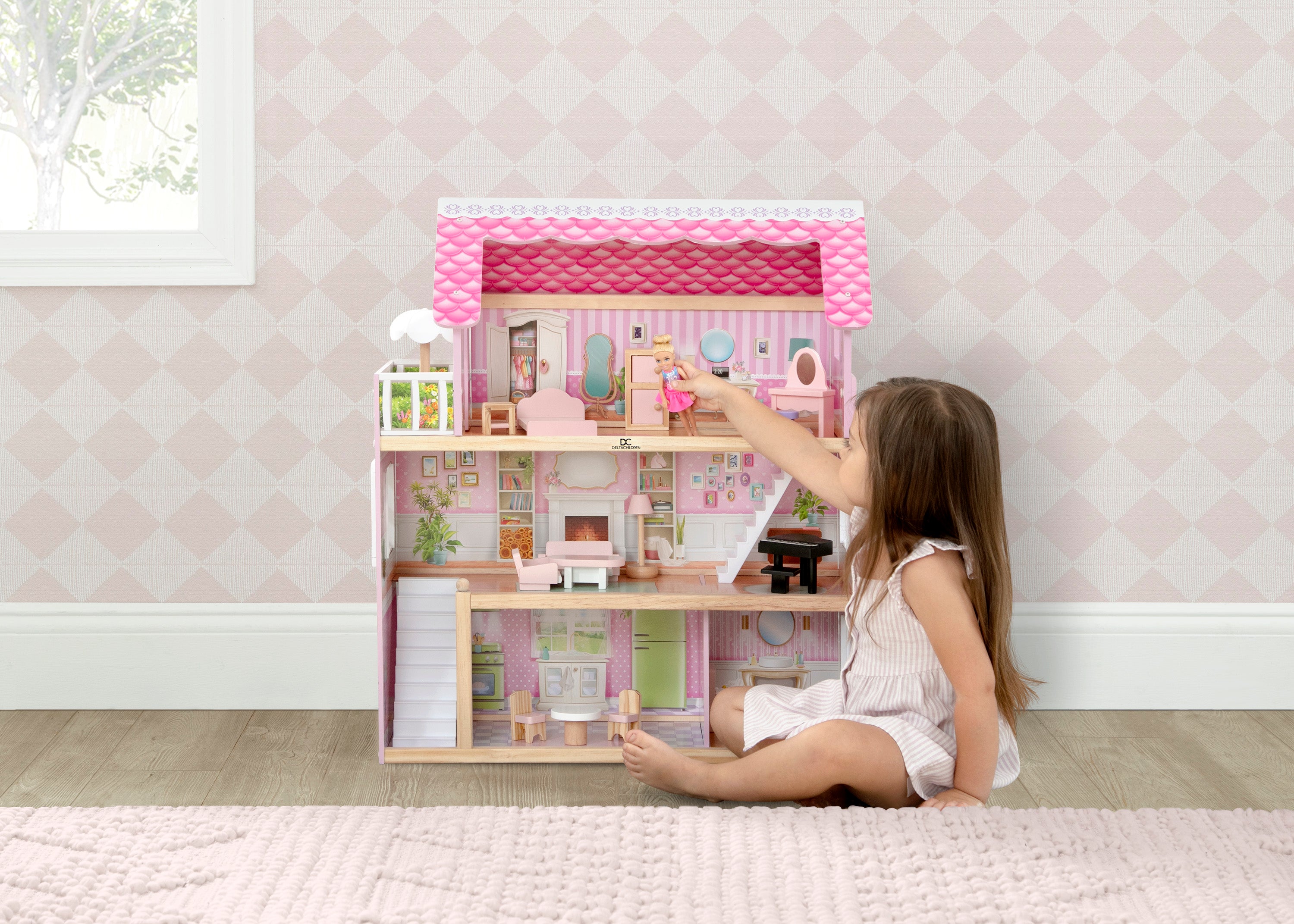 Little Gem Dollhouse - Miniature Wooden Dollhouse for Kids, Perfect for Pretend Play & Home Decor | Great Gift for Girls & Collectors