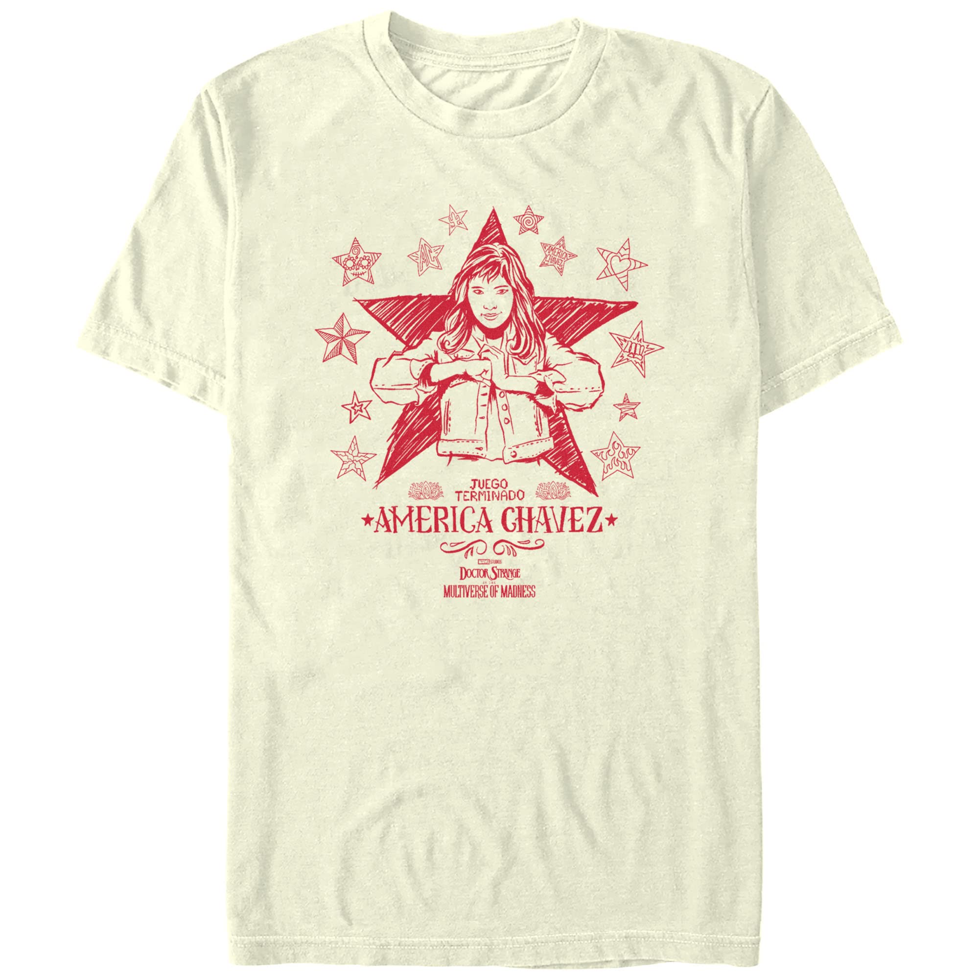 Marvel Doctor Strange in The Multiverse of Madness America Sketch T-Shirt for Men | Superhero Graphic Tee | Casual Wear & Cosplay
