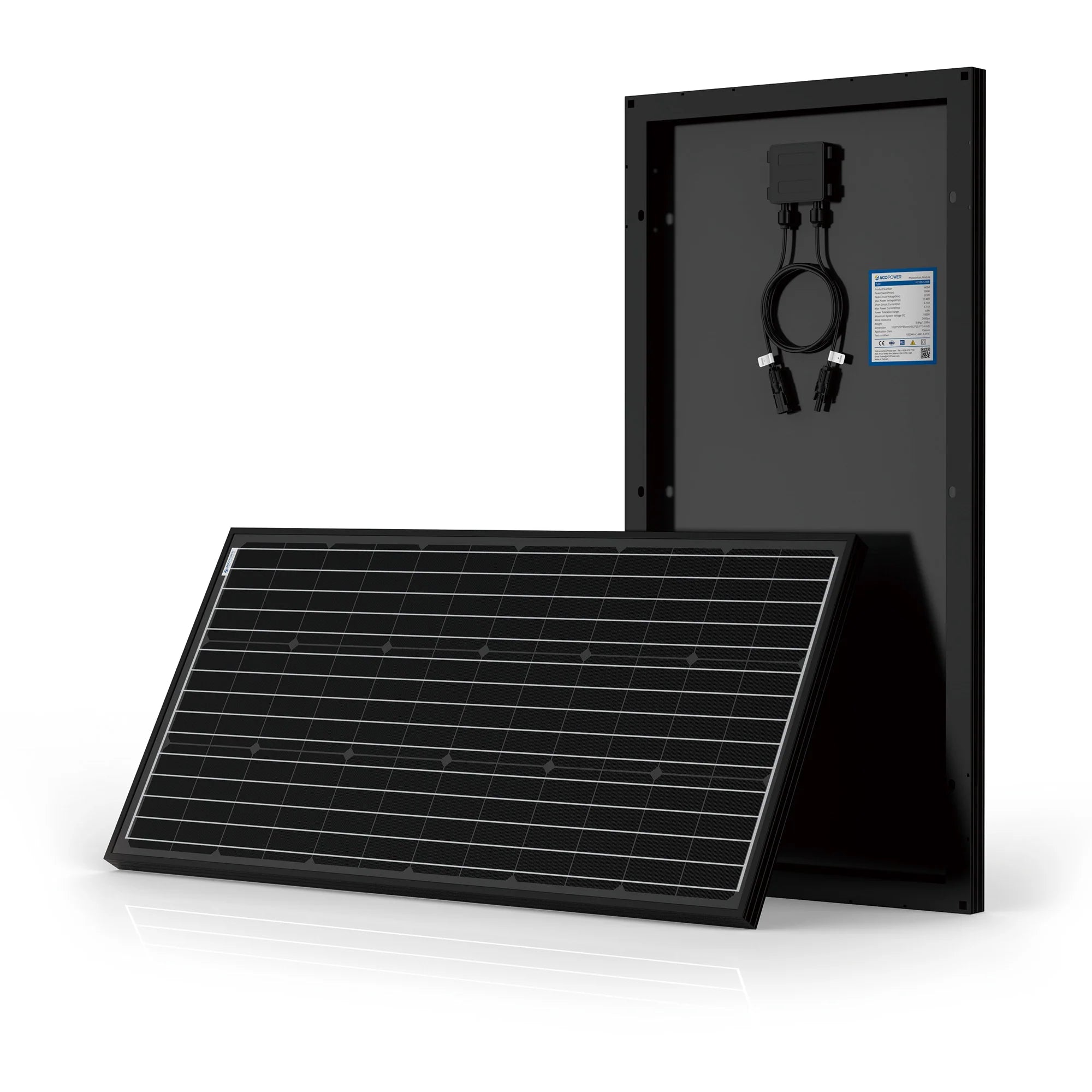 ACOPOWER 100W Monocrystalline Solar Panel for RV, Boat, Camping - High Efficiency Portable Solar Charger for Off-Grid Power