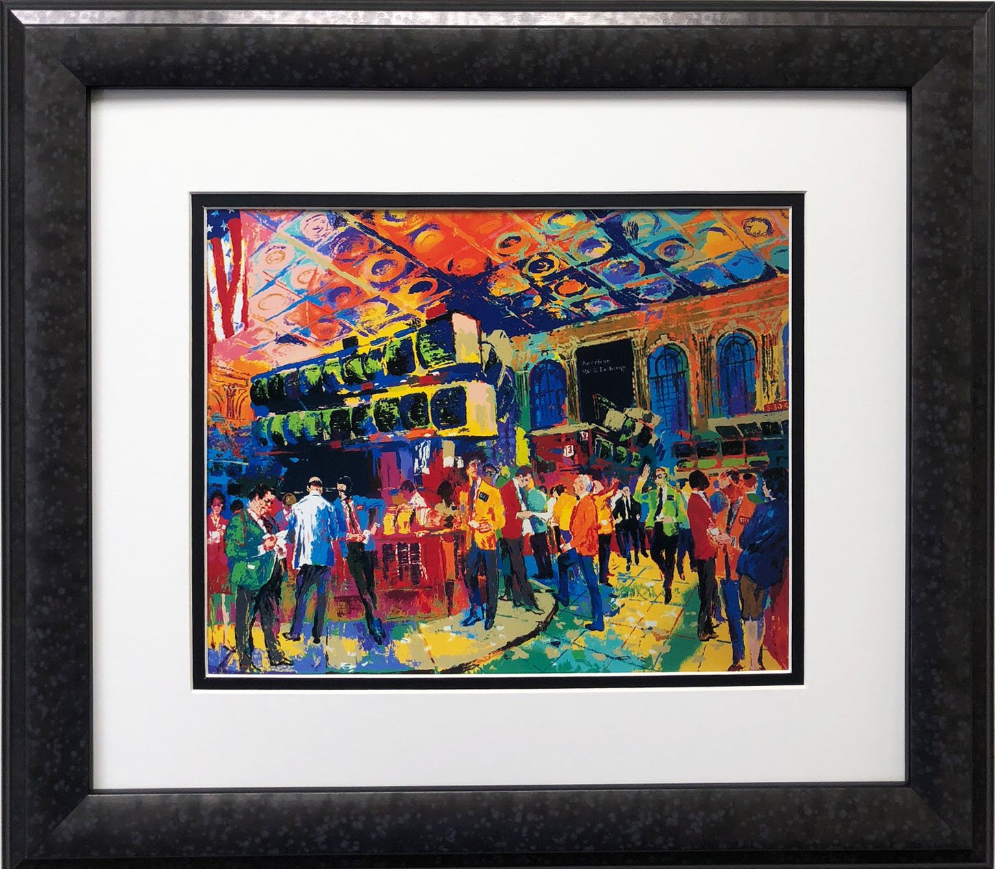 Leroy Neiman 'The American Stock Exchange' Custom Framed Art Print - Premium Wall Decor for Home, Office & Business Spaces