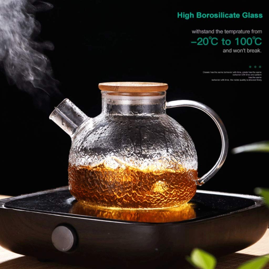 1.0L Borosilicate Glass Kettle with Lid - Heat & Cold Resistant for Milk, Coffee, Tea & Water - Perfect for Home, Office & Camping Use (Color: #1)