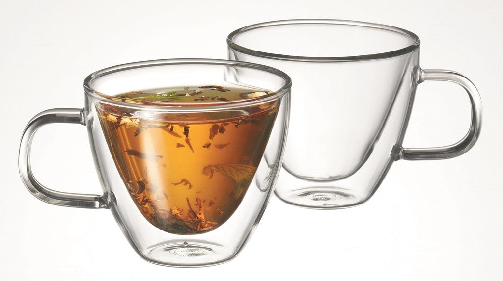Avanti Sienna Tea Cups Set of 2 - 150ml Porcelain Tea Cups with Double Wall Insulation - Perfect for Hot Tea, Coffee & Iced Beverages at Home or Office