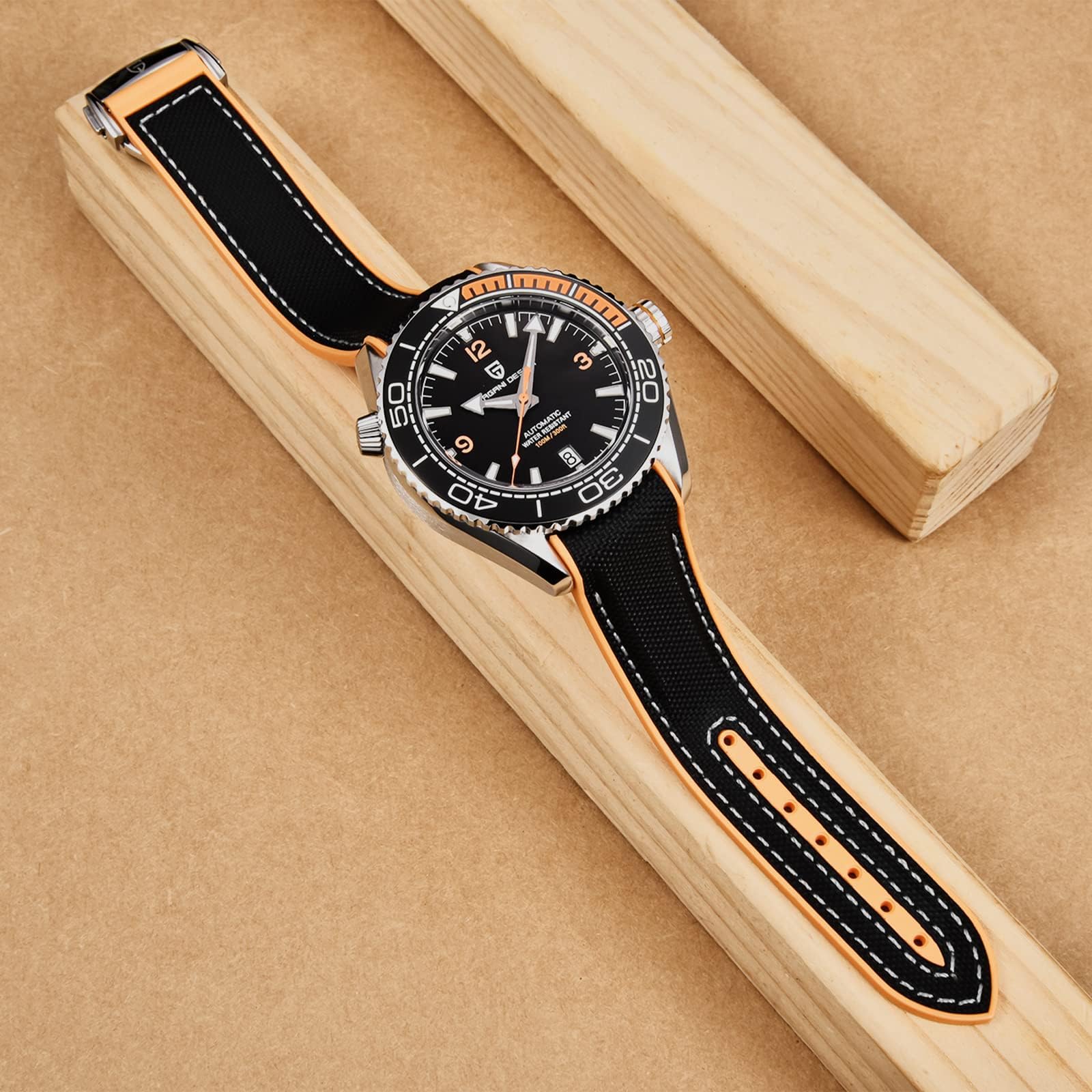 Pagani Design Automatic Mechanical Sports Diving Watch for Men - NH35 Movement, Waterproof Wristwatch with Date Display | Perfect for Diving, Swimming & Everyday Wear