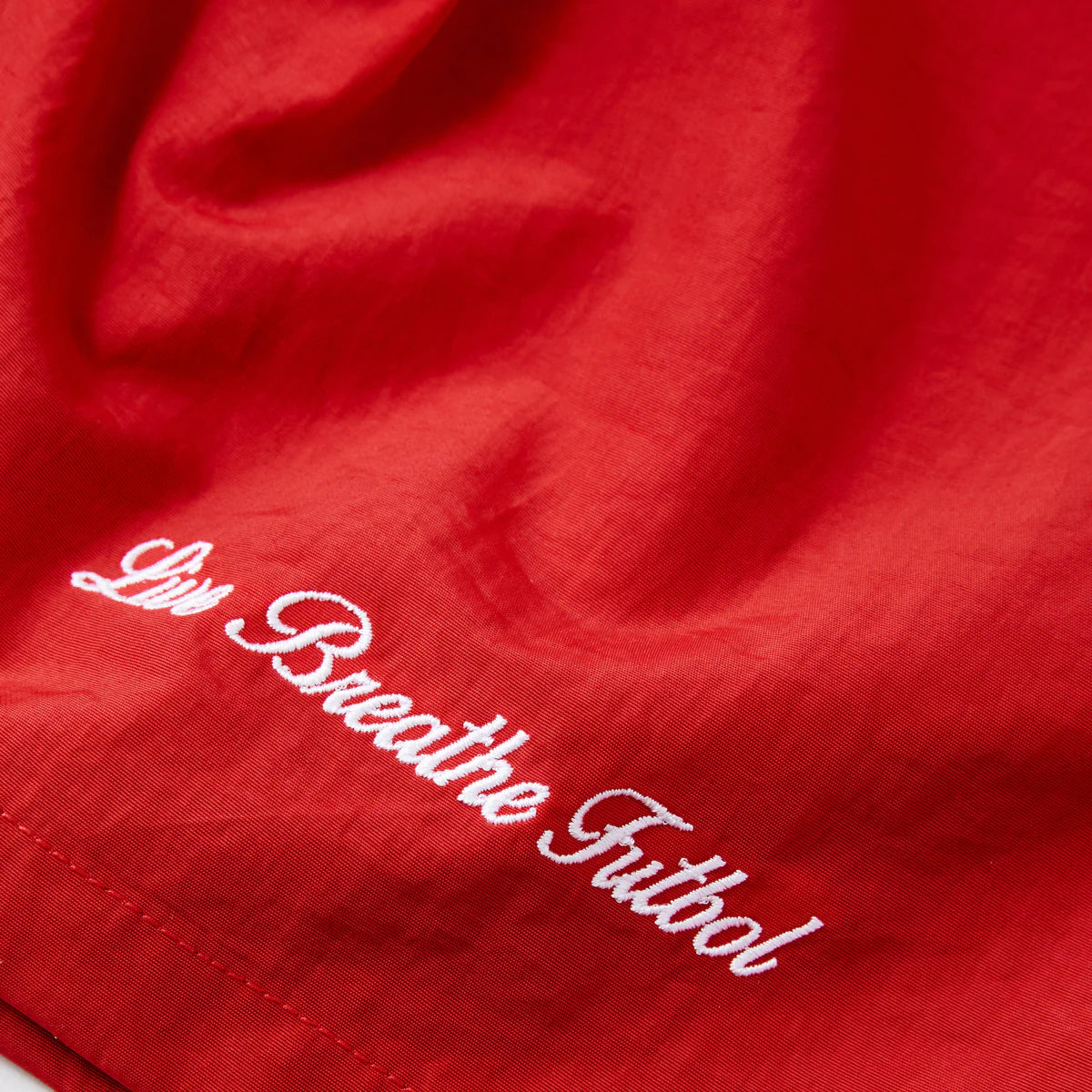 Live Breathe Futbol Touchline Shorts - Straight Red | Comfortable Soccer Sideline Apparel for Coaches & Players | Perfect for Training, Matches & Casual Wear