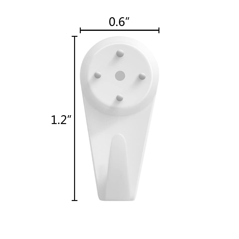 20-Pack White Plastic Non-Trace Wall Hooks - Damage-Free Picture Hanging Kit for Photos, Frames & Artwork - Invisible Concrete Nail Hangers for Hard Walls (Medium Size) - Perfect for Home, Office & Gallery Displays
