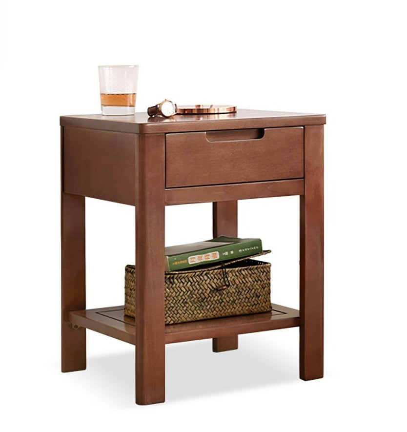 Solid Oak Wood Nightstand - Bedside Table with Drawer for Bedroom Furniture, Perfect for Storage and Decor | Modern & Rustic Home Design