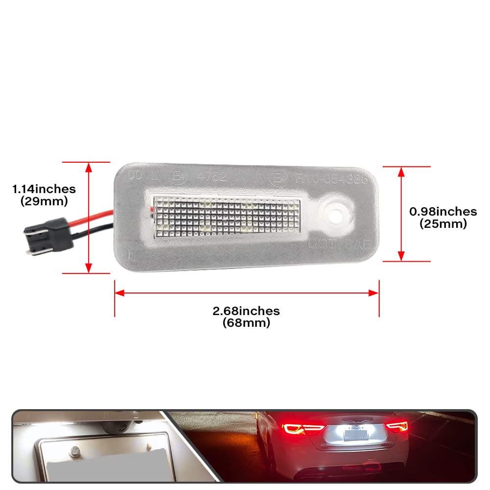 2Pcs LED License Plate Lights for Chrysler 200 2015-2017 - Super Bright SMD Xenon White Bulbs, Error-Free Installation - Perfect for Night Driving & Enhanced Vehicle Appearance