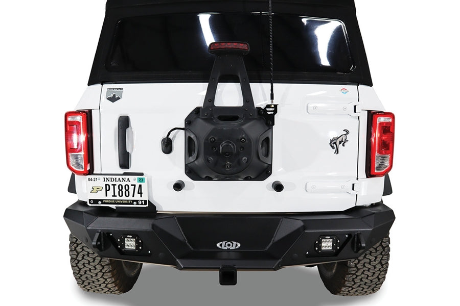 2021-2023 Ford Bronco LOD Offroad Destroyer Rear Bumper - Heavy Duty Black Steel Bumper for Off-Roading & Adventure | Perfect for Rock Crawling, Overlanding & Trail Riding